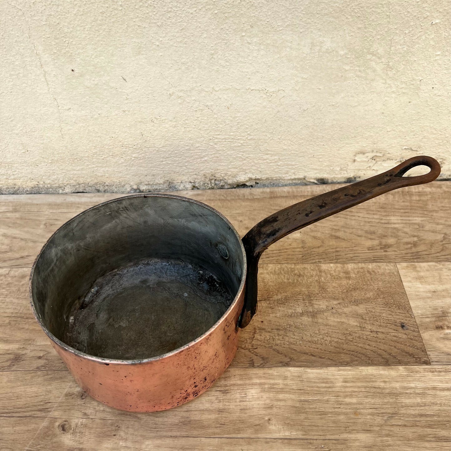 Antique French Copper Saucepan LEJEUNE PARIS Tin Lined 7" 3.5mm 1105228 Unbranded