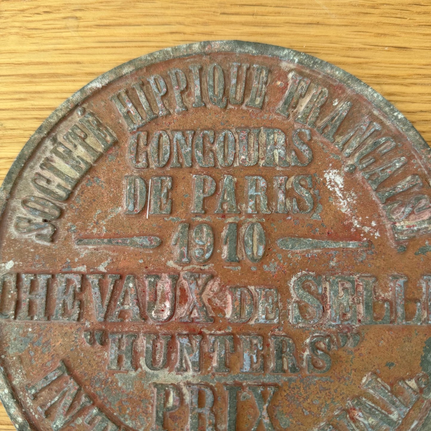 FRENCH VINTAGE AGRICULTURE PLAQUE TROPHY AWARD ANIMALS PRIZE SIGN 1910 0312252