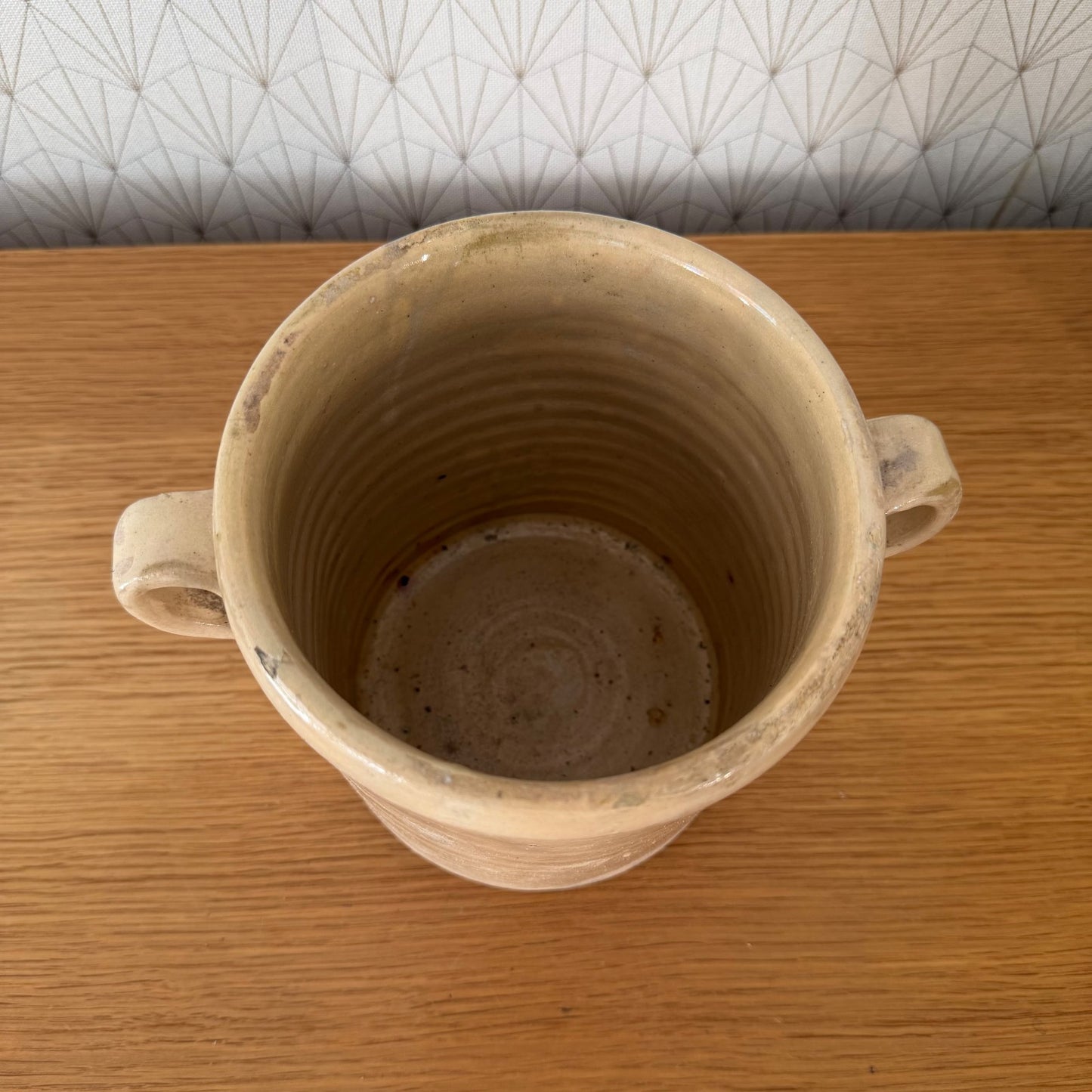 Italian Sardine Pot Antique Stoneware Crock Two Handles 01072612 Unbranded