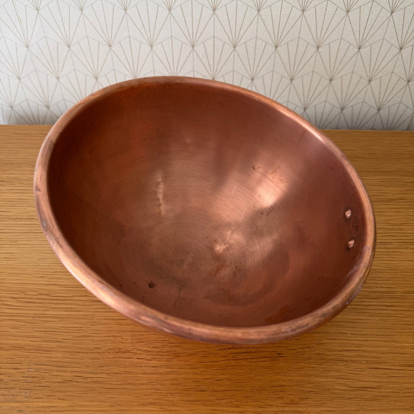 Vintage French Copper Cul de Poule Chef Mixing Bowl Kitchen 0405267 Antique