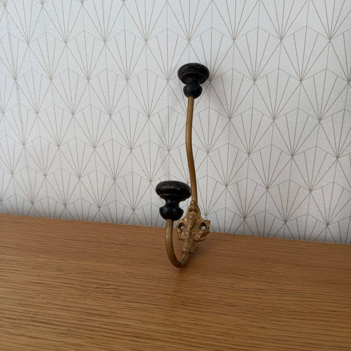 Vintage French Wall Hooks Metal Folding Coat Hat Portmanteau 0409263