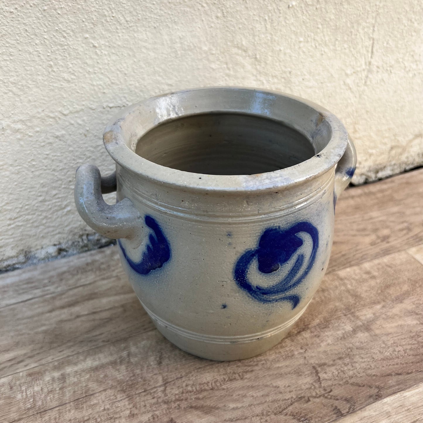 HANDMADE French GLAZED GREY ANTIQUE FRENCH LARGE STONEWARE Alsacian 0706224 Unmarked