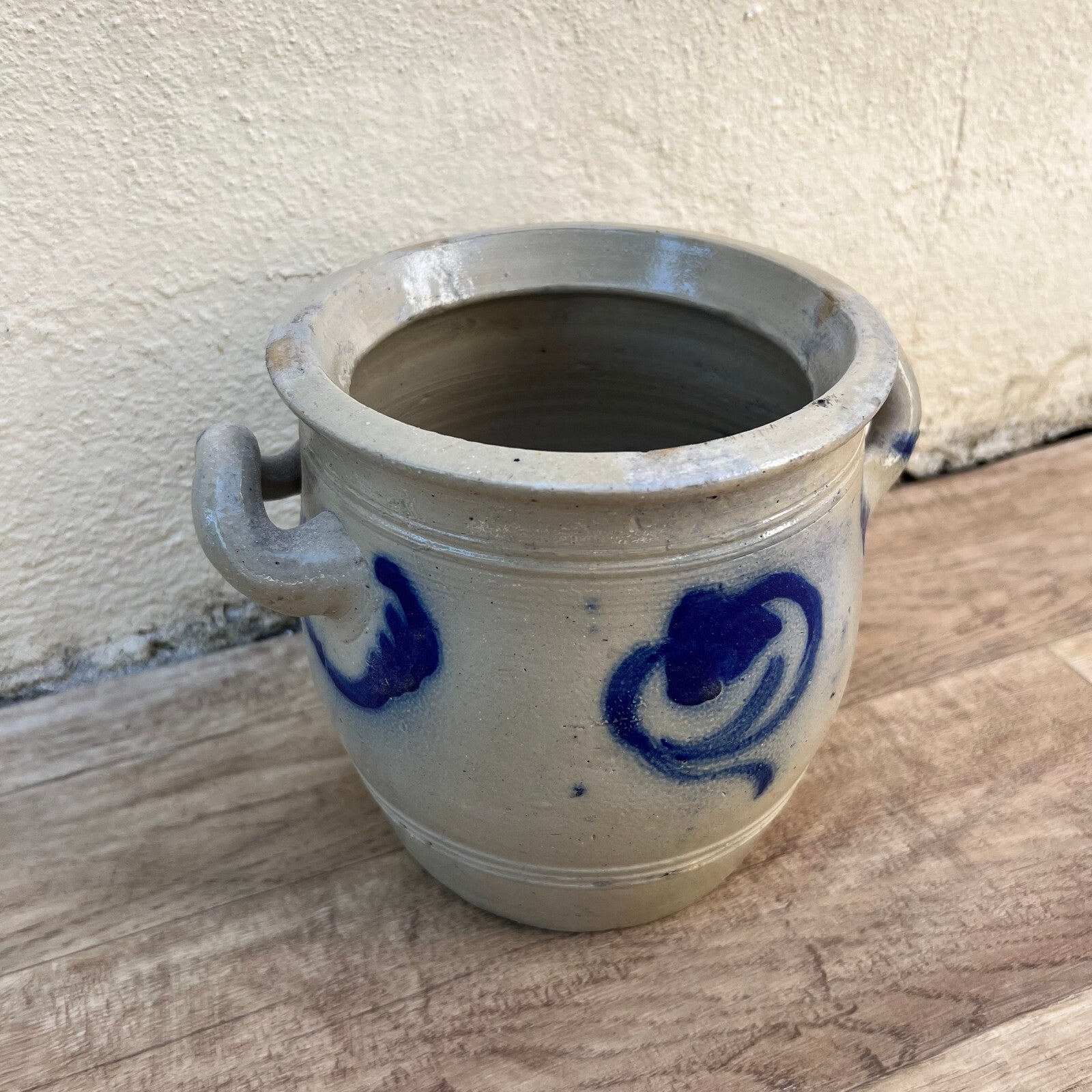 HANDMADE French GLAZED GREY ANTIQUE FRENCH LARGE STONEWARE Alsacian 0706224 Unmarked