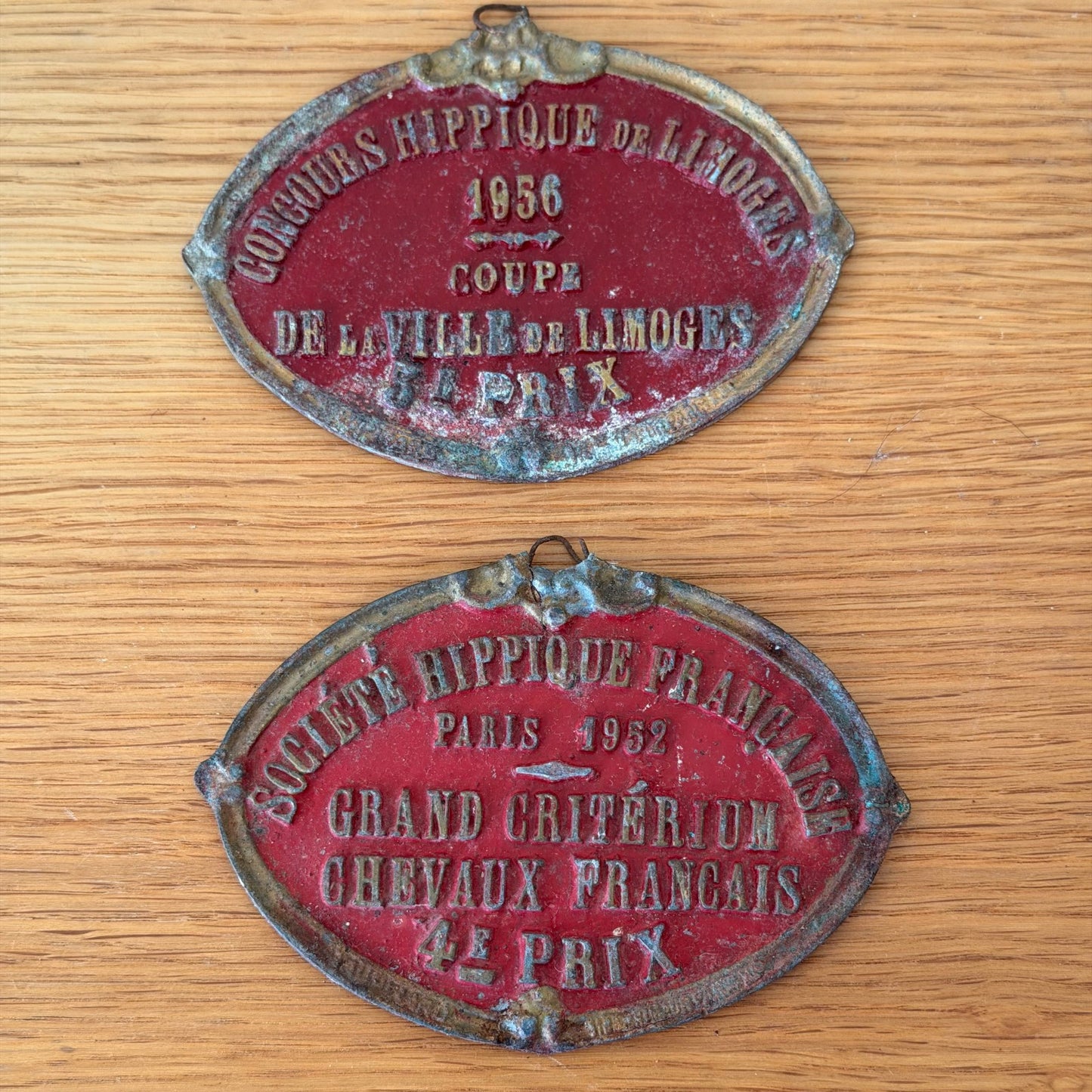 French Vintage Horse Trophy Plaques Agricultural Awards 1950s 13012616 Fleamarketfrance : French vintage and antique decor