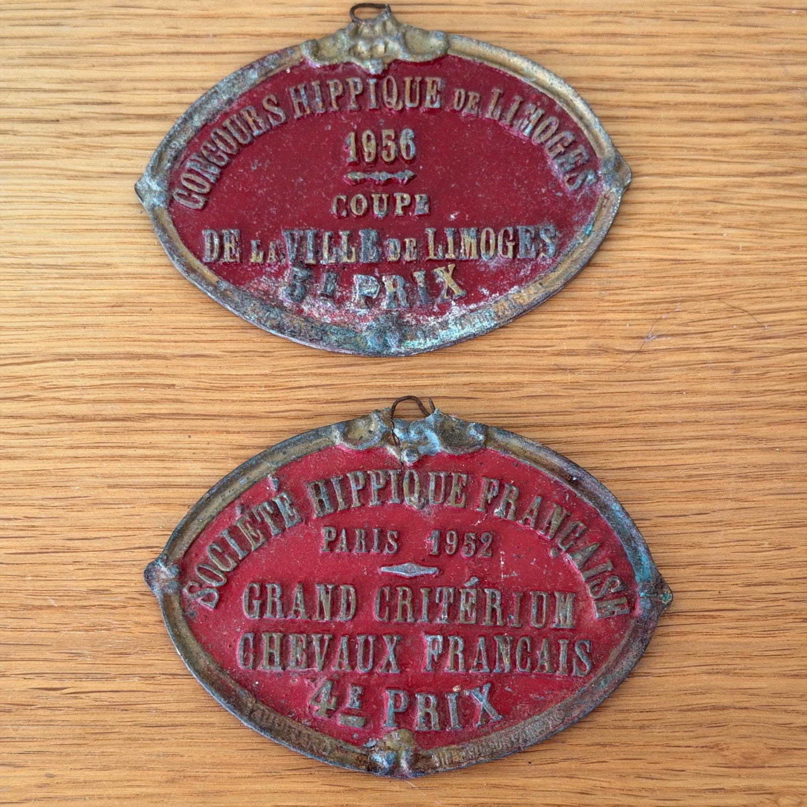 French Vintage Horse Trophy Plaques Agricultural Awards 1950s 13012616 Fleamarketfrance : French vintage and antique decor