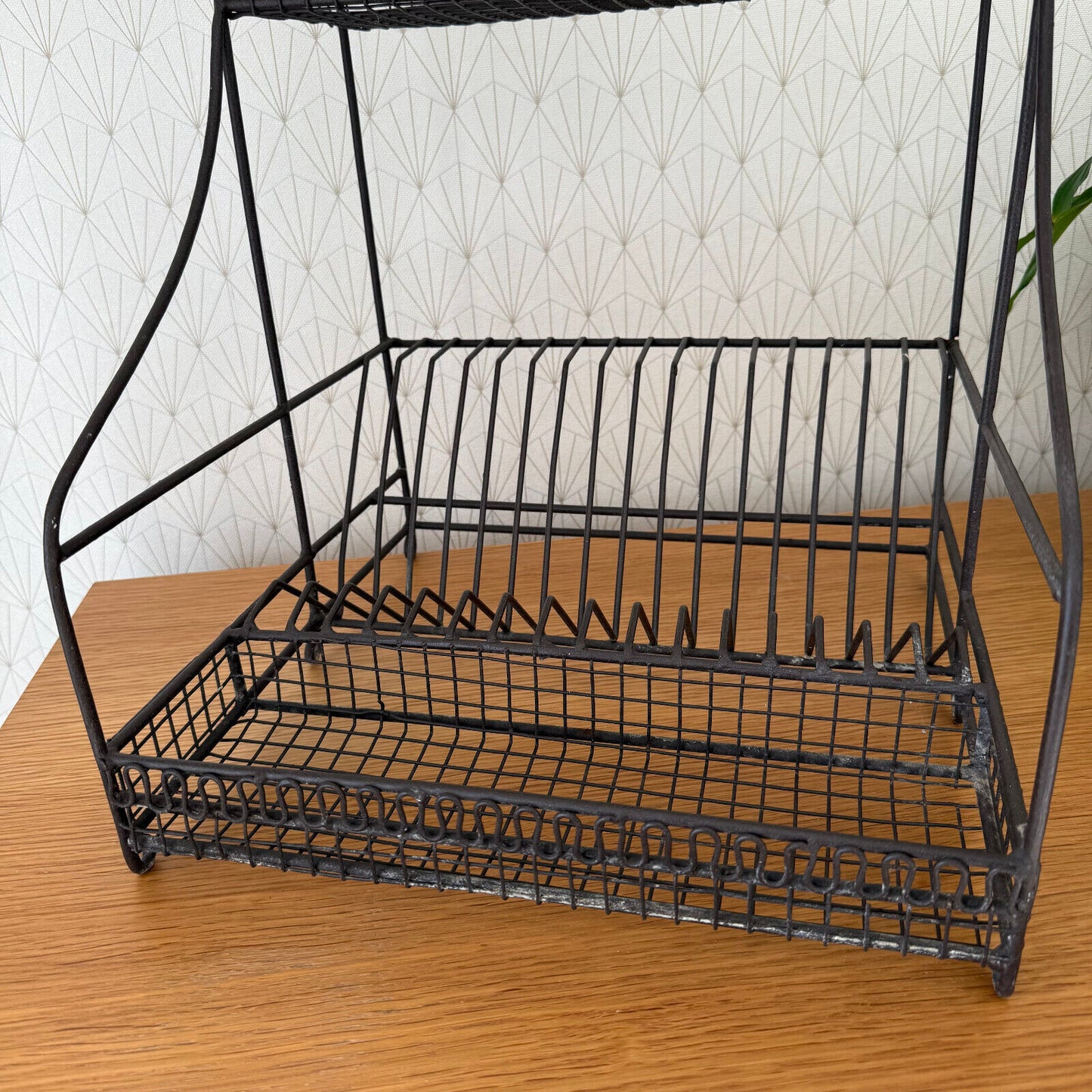 Vintage French Metal Wire Dish Drying Rack Drainer 0301254 - Fleamarketfrance