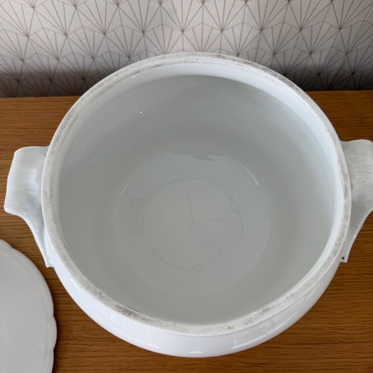 French White Tureen Vintage Ceramic Soup Bowl Lidded Serving Dish 2502261 Fleamarketfrance