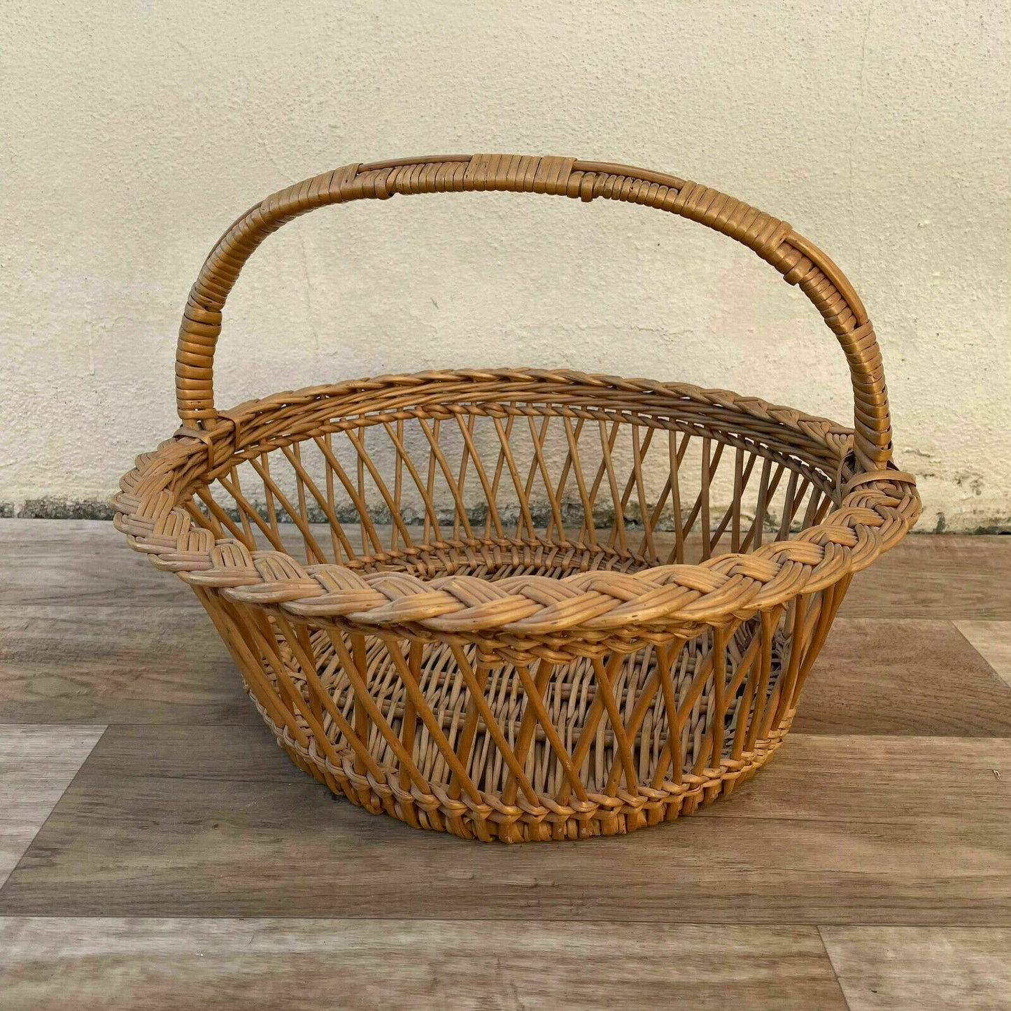 Basket Wicker Rattan Laundry Fruits House vintage french small cute 22102112 - Fleamarketfrance