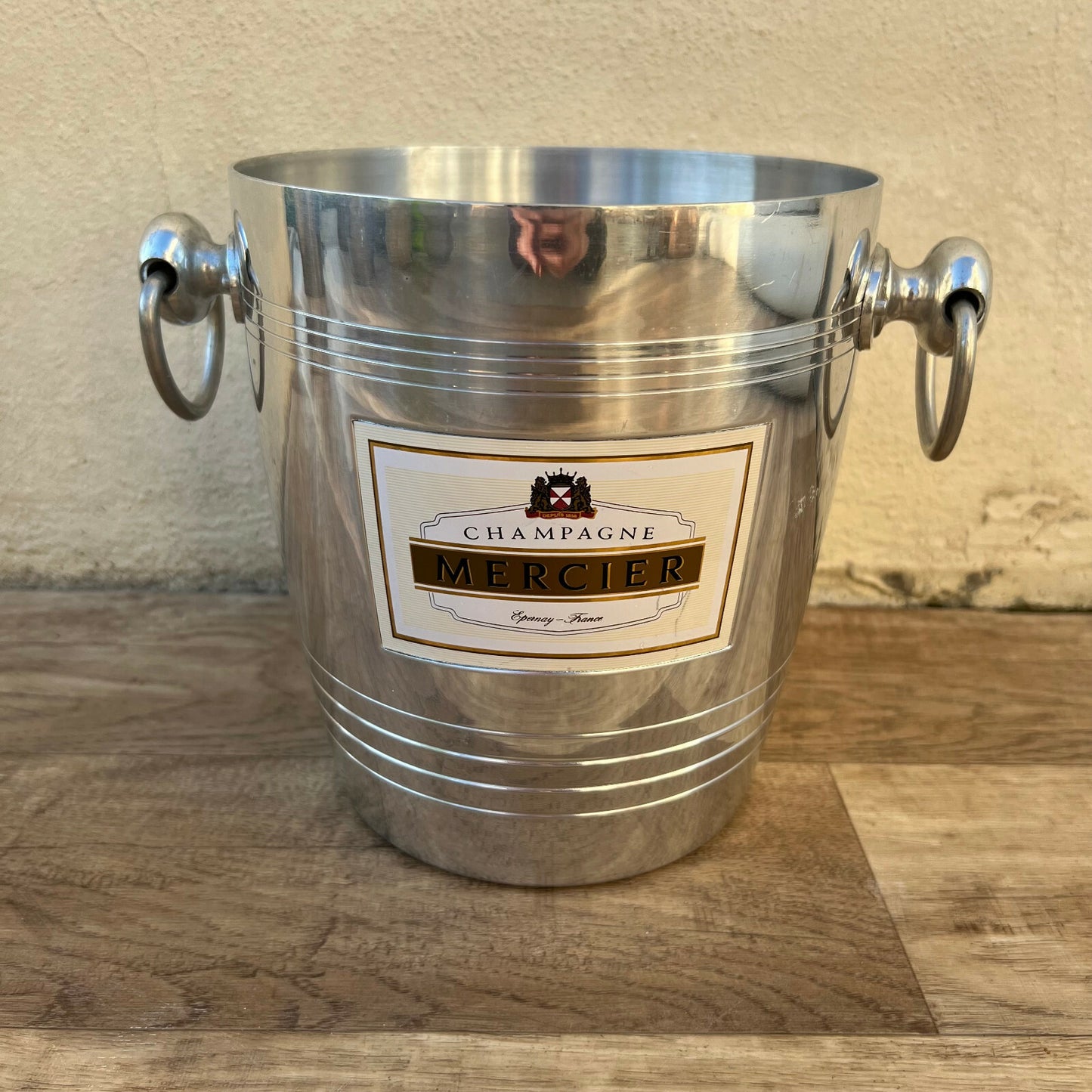Vintage French Champagne Bucket MERCIER Chrome Ice Cooler Epernay 28012214 Mercier