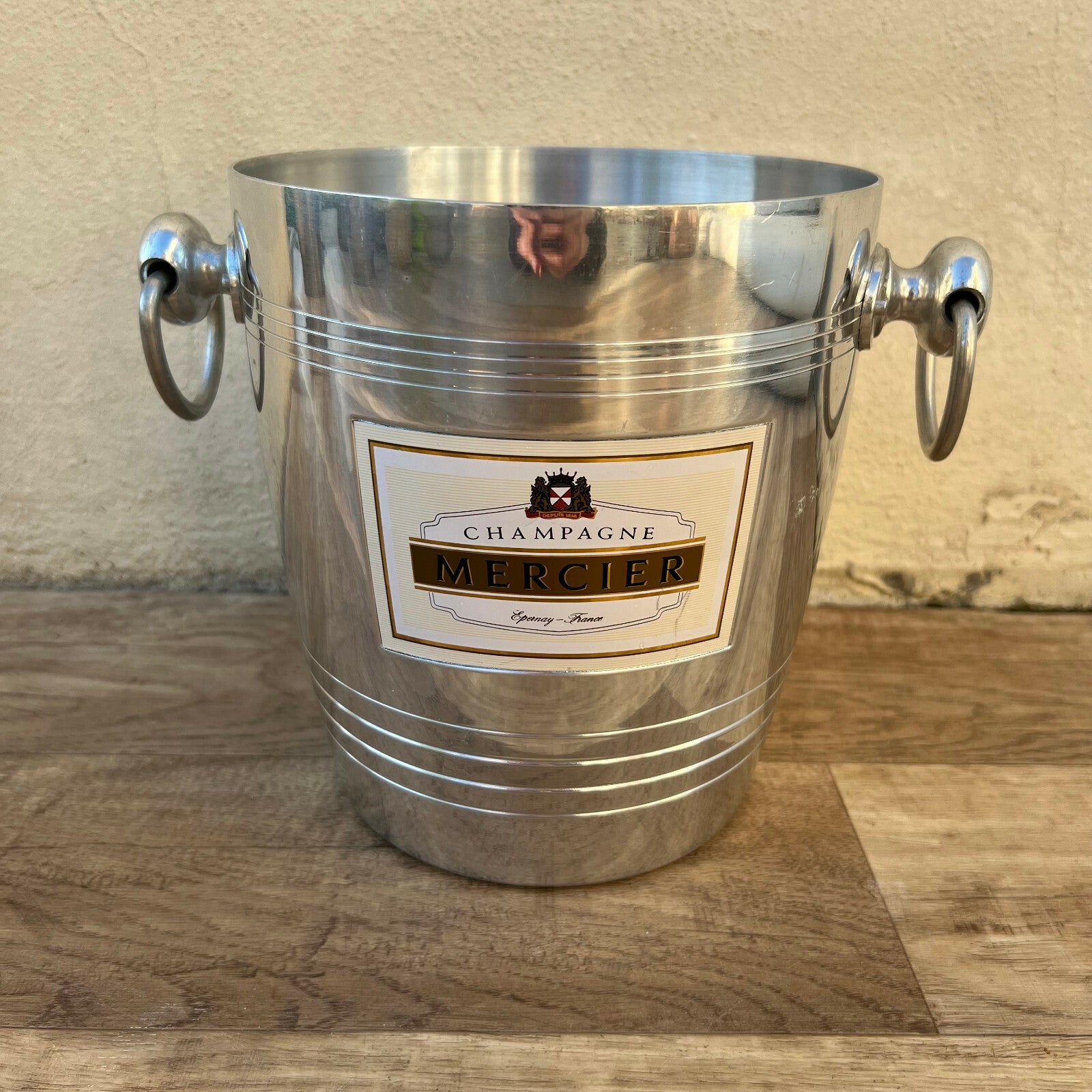 Vintage French Champagne Bucket MERCIER Chrome Ice Cooler Epernay 28012214 Mercier