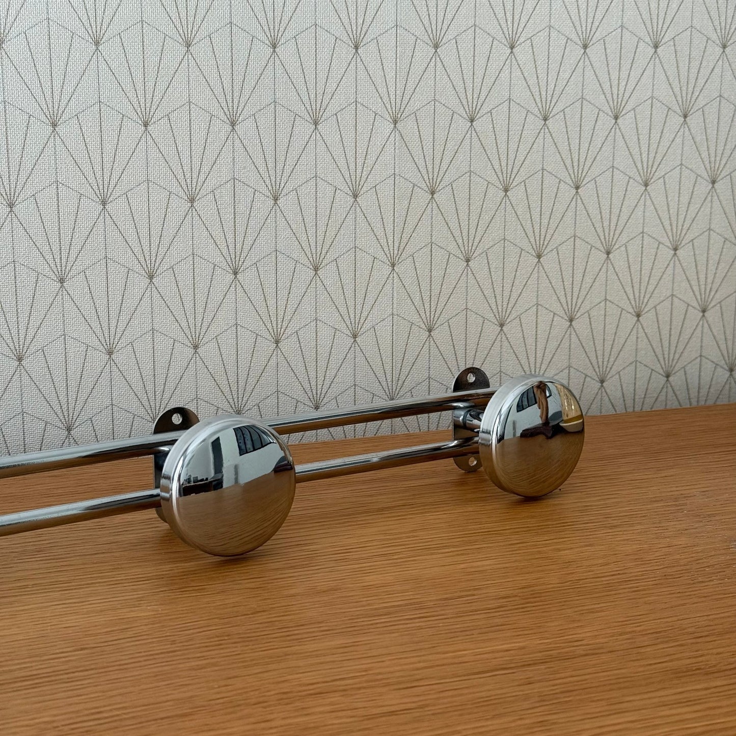 Vintage French Metal 4 Hook Coat Rack/Wall-Mounted Entryway Storage 1310252