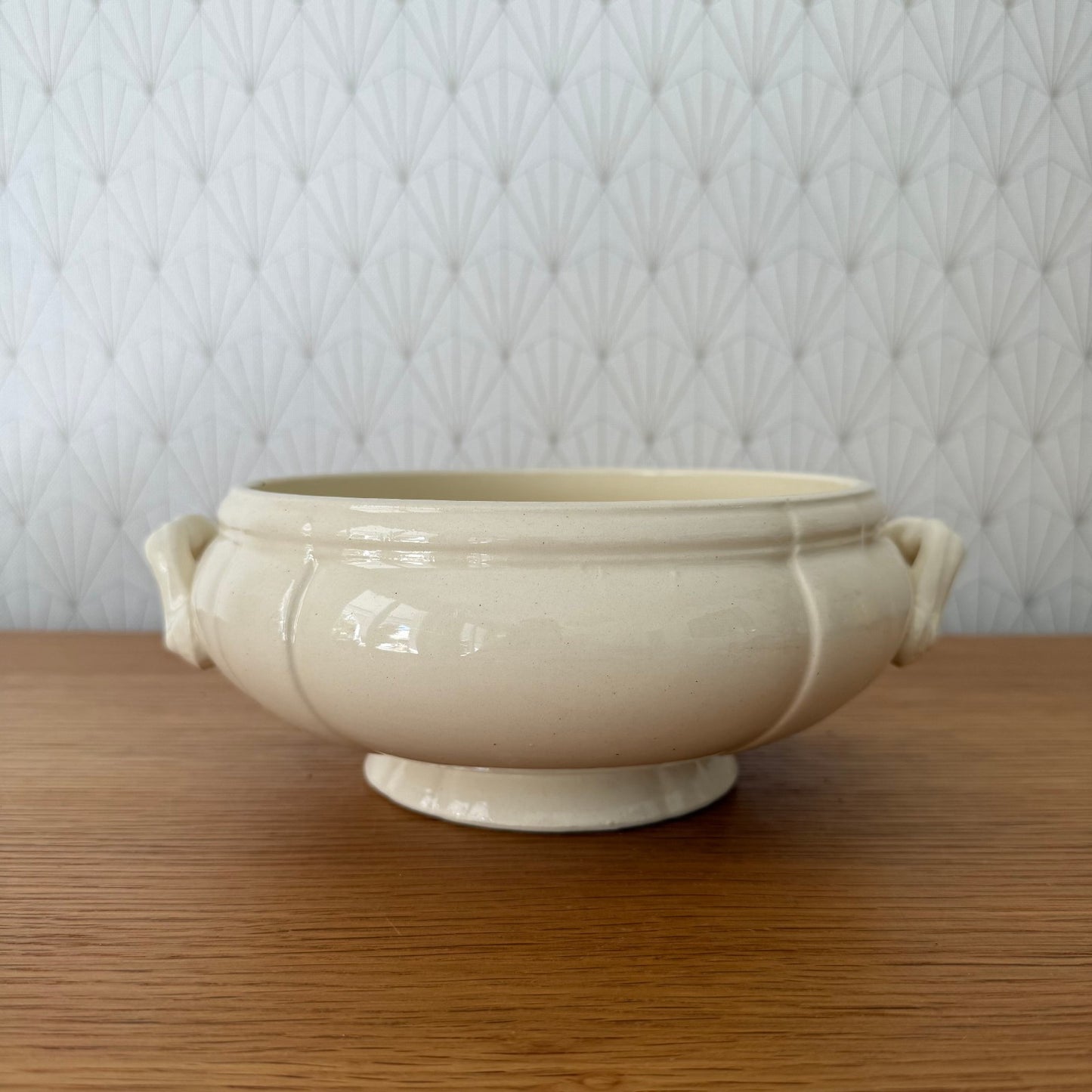 French Vintage Ceramic Tureen Sarreguemines Digoin Cream Bowl 1310256 Sarreguemines Digoin