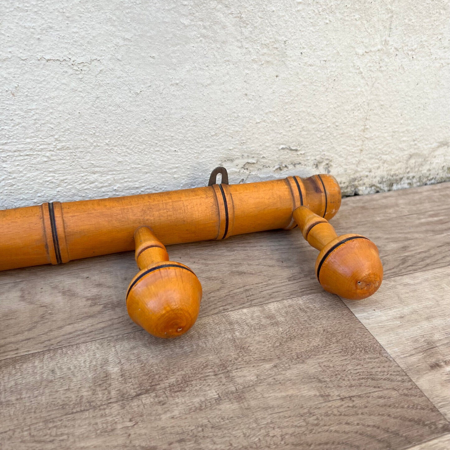 Antique French Coat Hook Hat 4 Pegs Hanger Faux Bamboo rack 1912242 - Fleamarketfrance