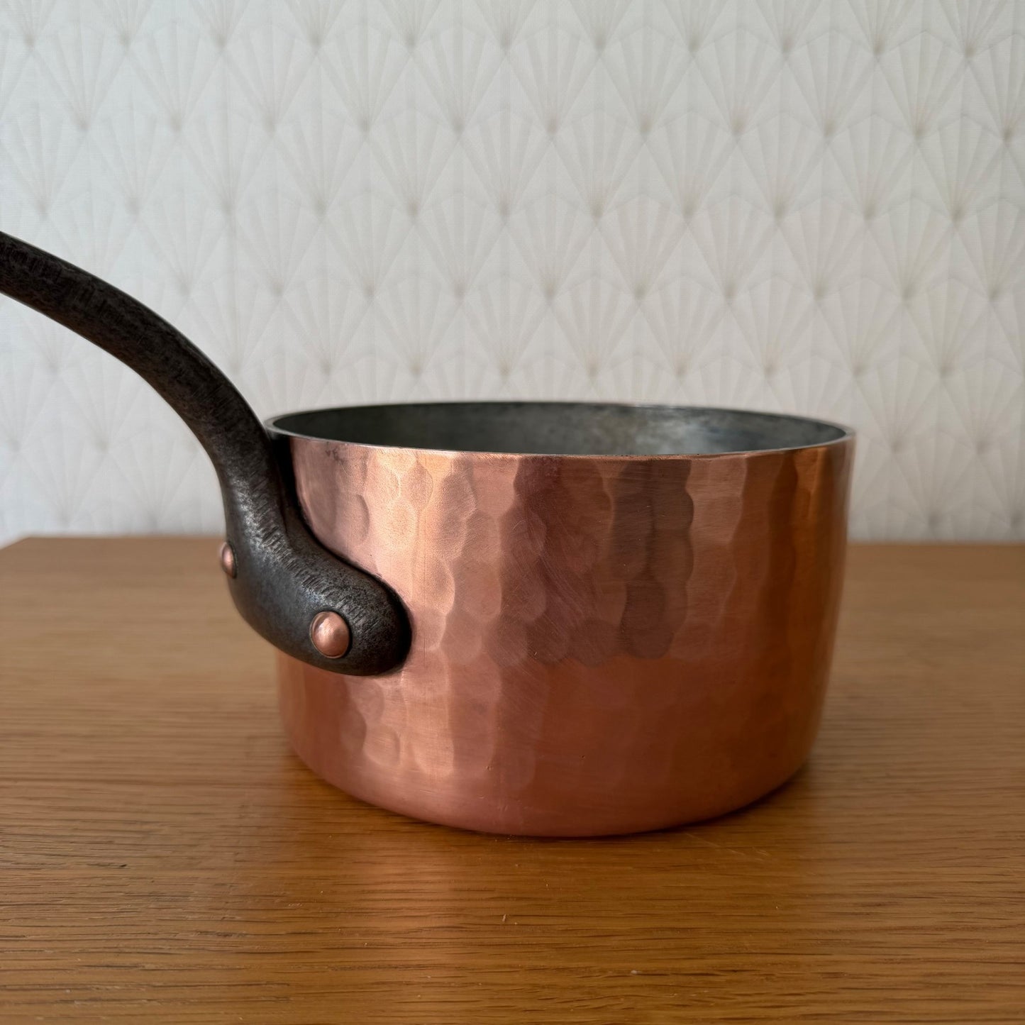 Vintage French E.Dehillerin Paris Hammered Copper Saucepan Tin Lined 1606263 Unbranded