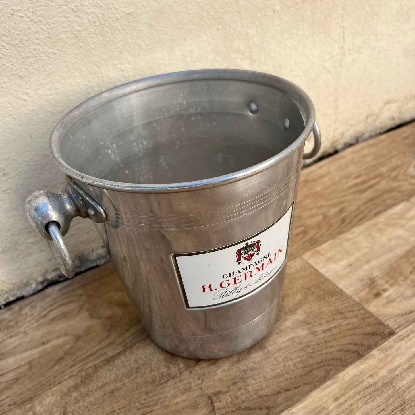 Vintage French Champagne Ice Bucket H.Germain Rully Aluminum Cooler 1809227 Fleamarketfrance