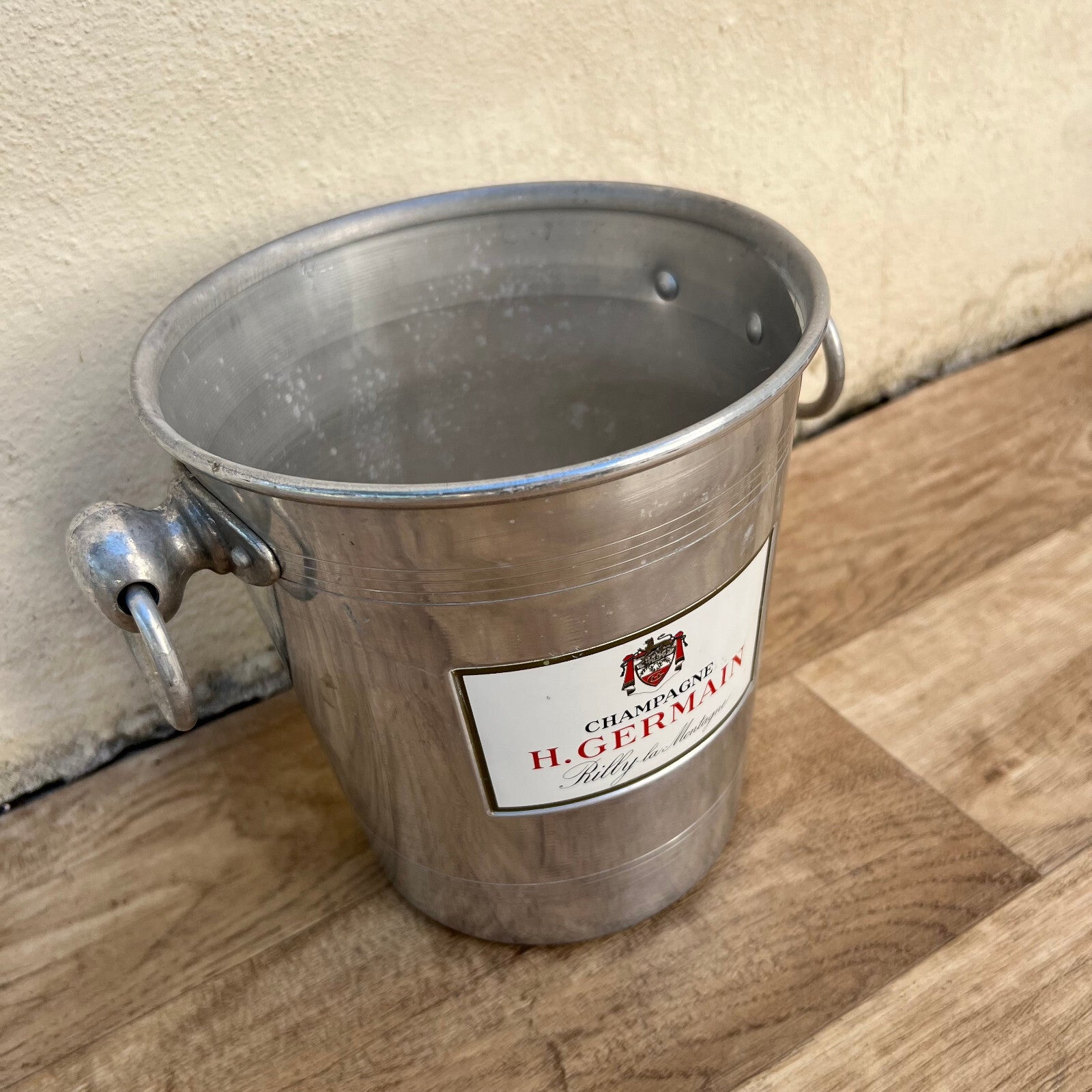 Vintage French Champagne Ice Bucket H.Germain Rully Aluminum Cooler 1809227 Fleamarketfrance