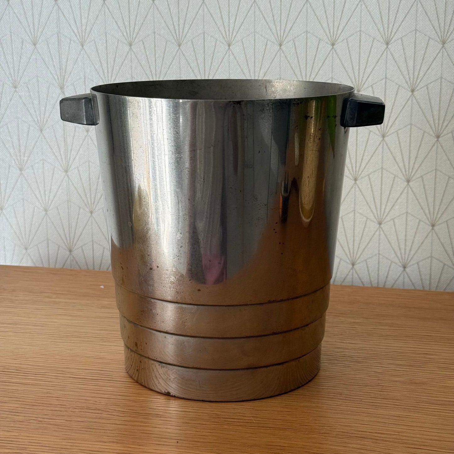 Vintage French Champagne Silverplate Ice Bucket Cooler Pommery  0809258