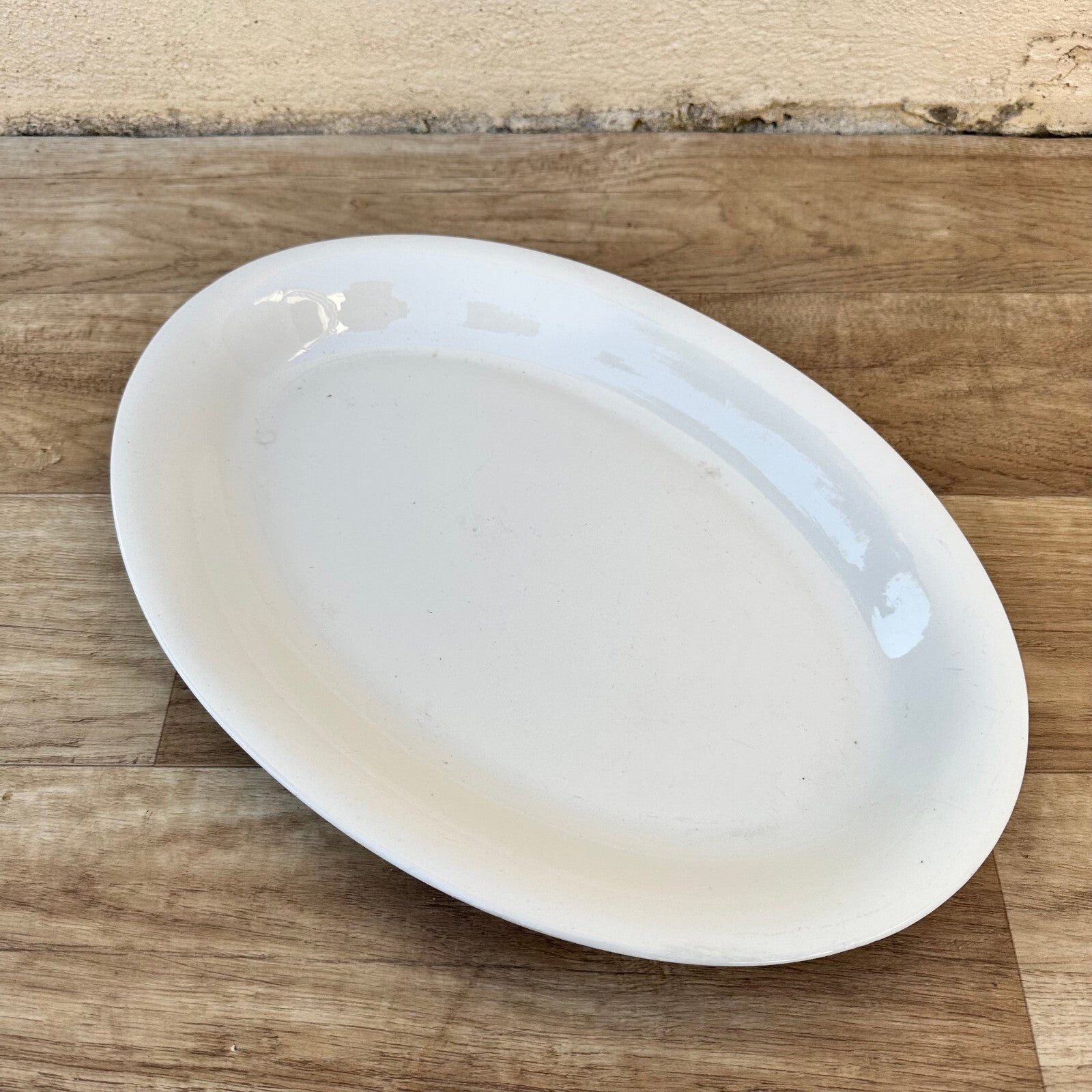 Vintage French Ironstone Platter White Oval Serving Dish 15" Provence 1106234 Unbranded