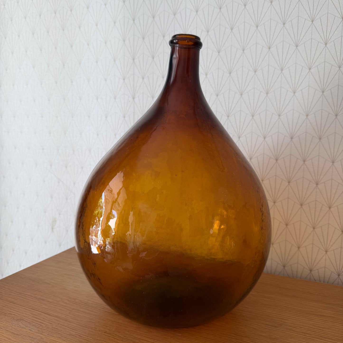 Antique French Dame Jeanne Amber Glass Demijohn Wine Bottle 1107261 Fleamarketfrance