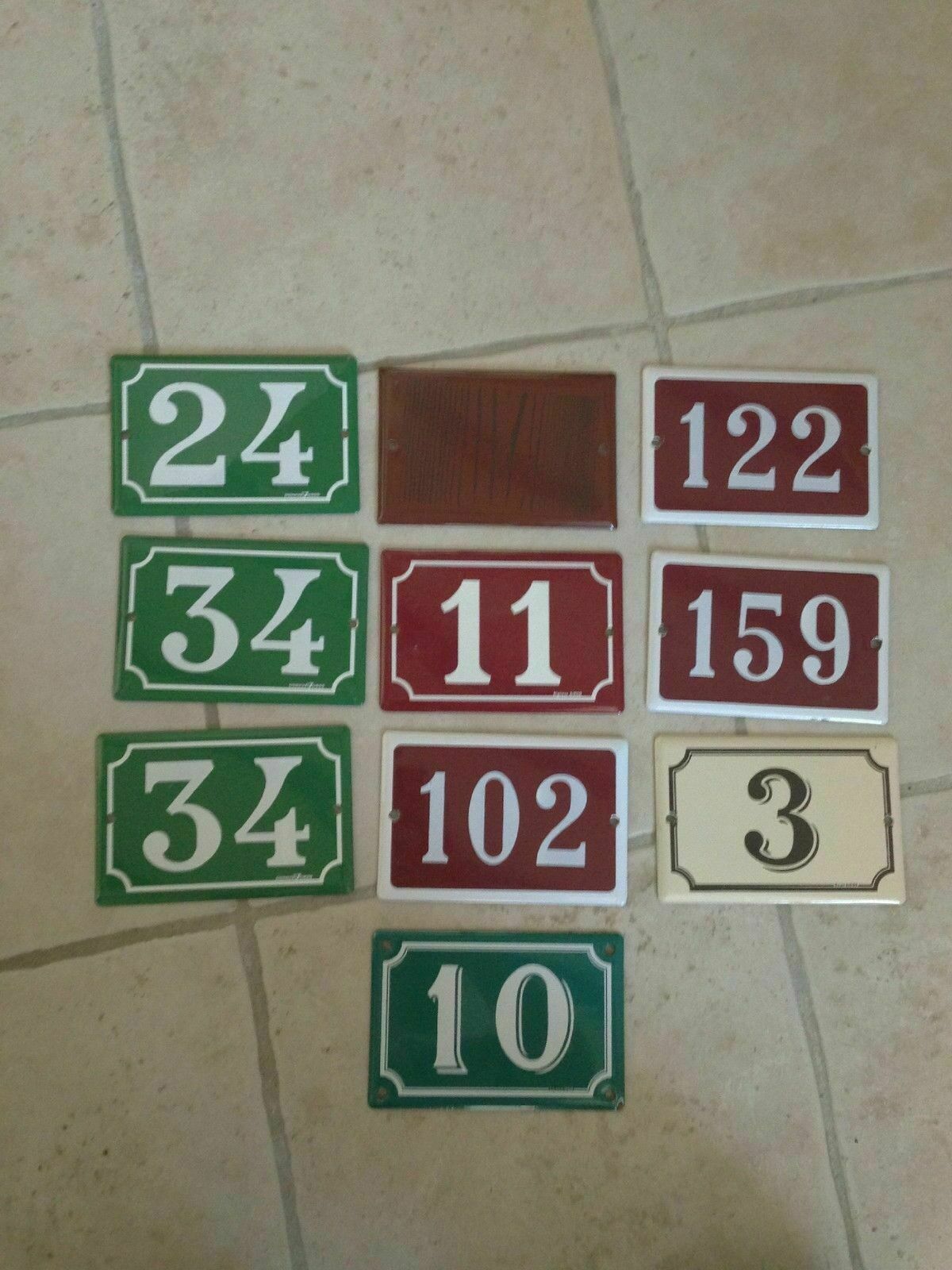 French Enamel House Numbers Street Door Signs Metal Plaques Vintage 2 Unbranded