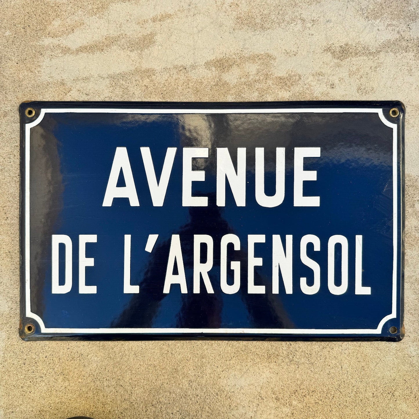 Old French Street Enameled Sign Plaque - vintage ARGENSOL 3 13042436 Fleamarketfrance
