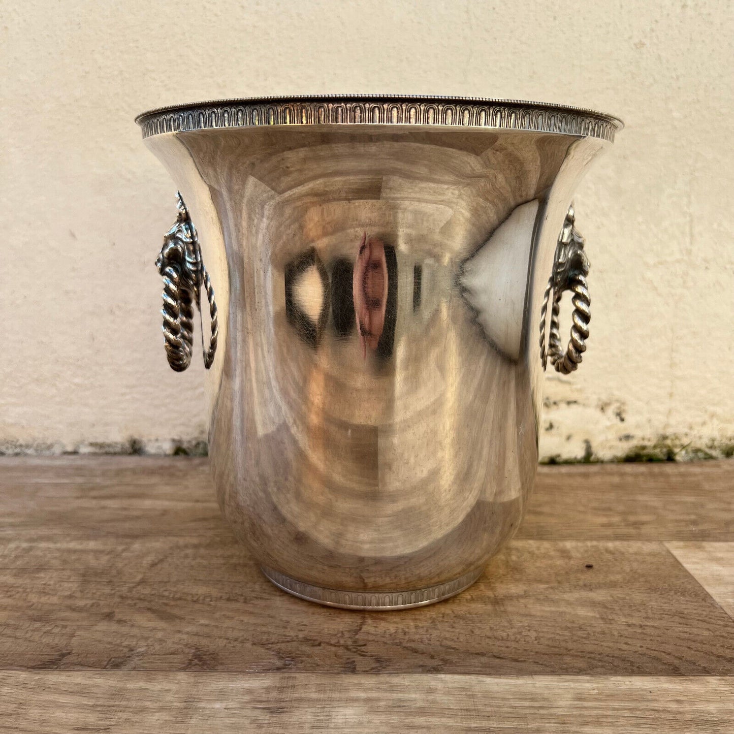 Vintage French Champagne Silverplate Ice Bucket Cooler lion 2411248 - Fleamarketfrance