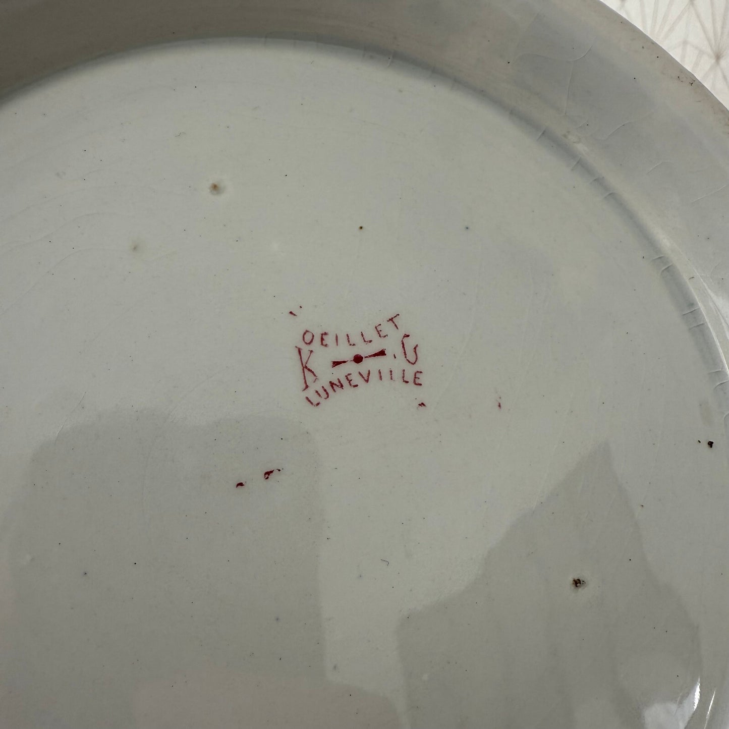 French Tureen Earthenware White Fruits Bowl Terre De Fer Luneville 0405256