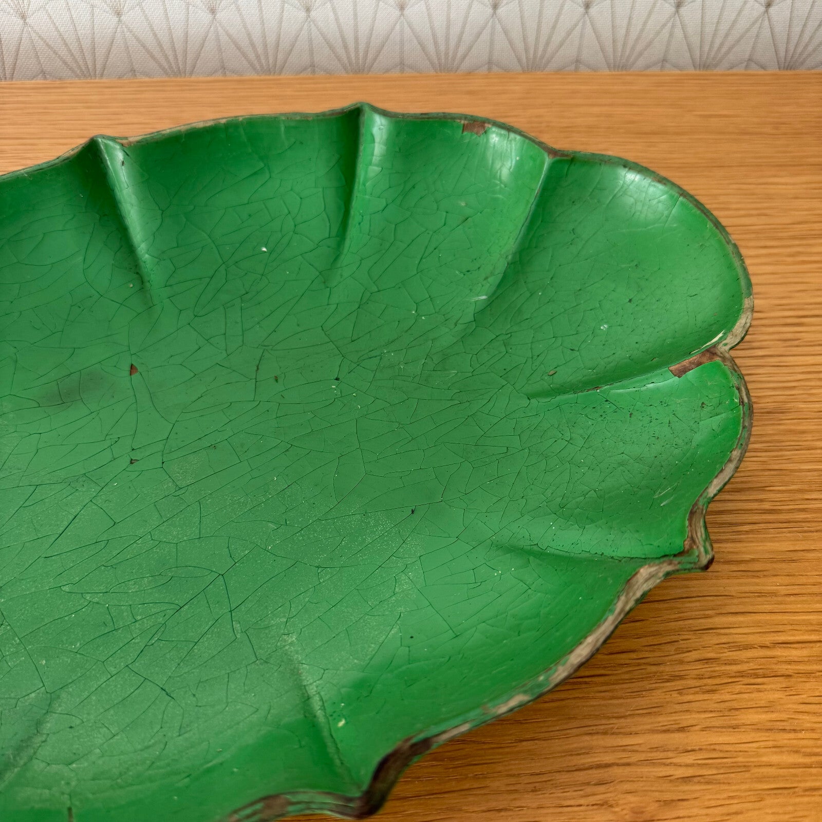 VINTAGE FRENCH BREAD FRUITS BASKET LEAF WOOD 19062511 Antique