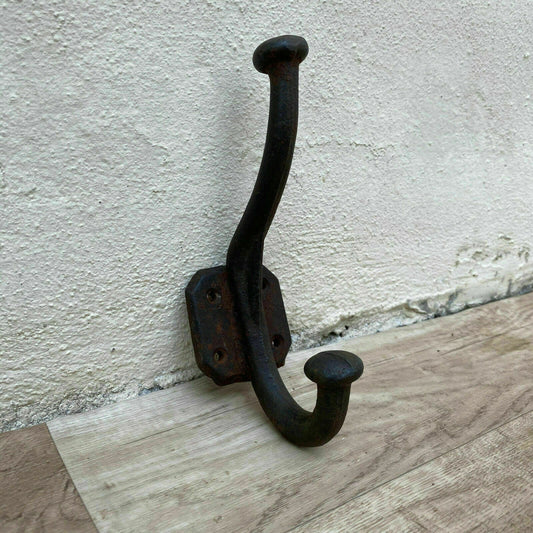 VINTAGE ANTIQUE CAST IRON FRENCH PORTMANTEAU COAT & HAT HOOK 08112023 - Fleamarketfrance