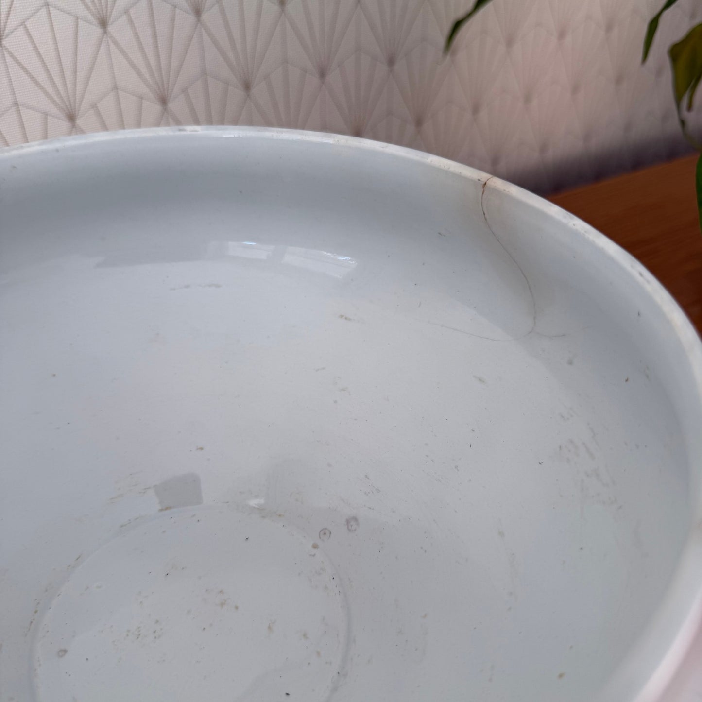 French Tureen Earthenware White Fruits Bowl Terre De Fer ST AMAND AMAGE 2210259