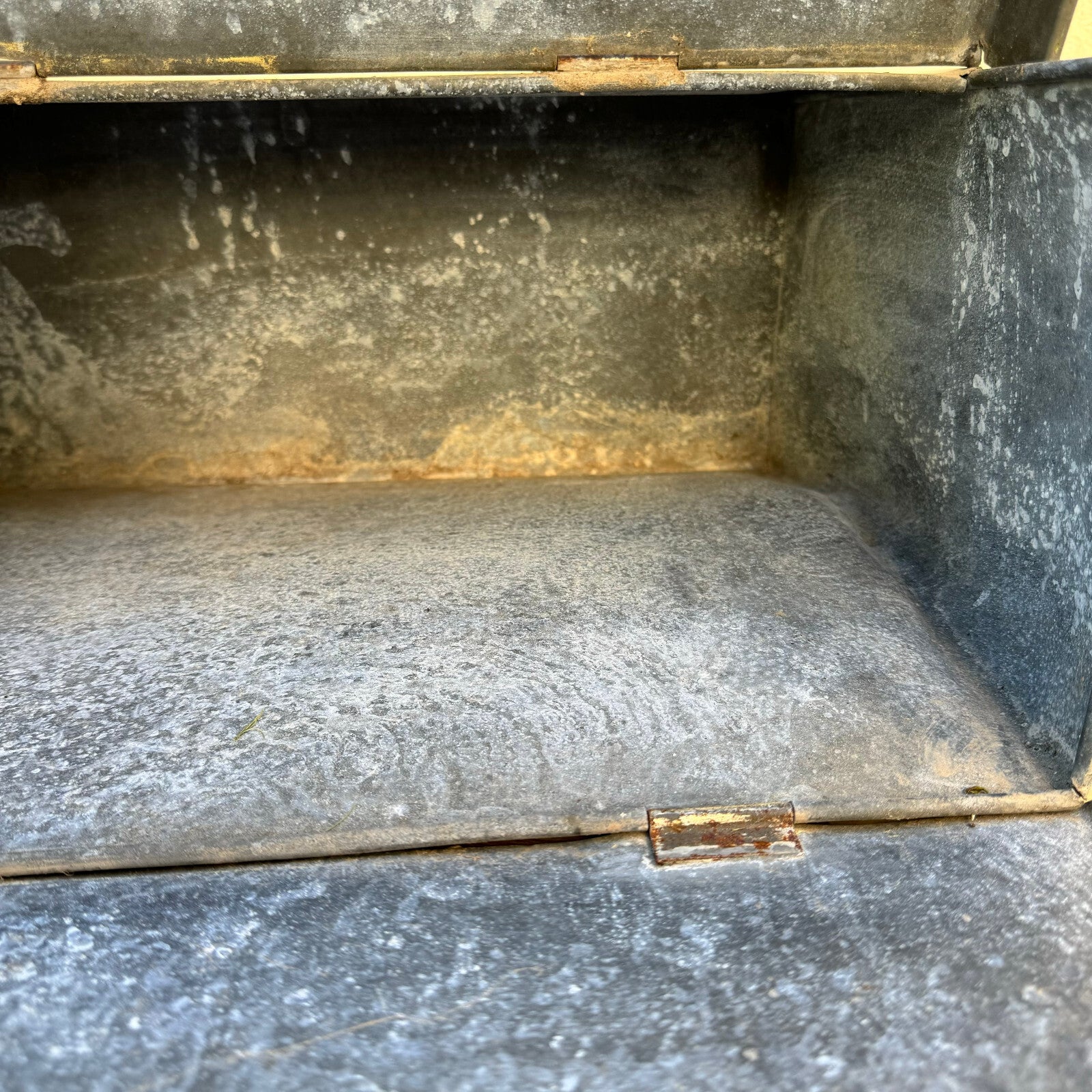French Vintage Galvanized Metal Toolbox Industrial Storage 1950s 1206246 Fleamarketfrance