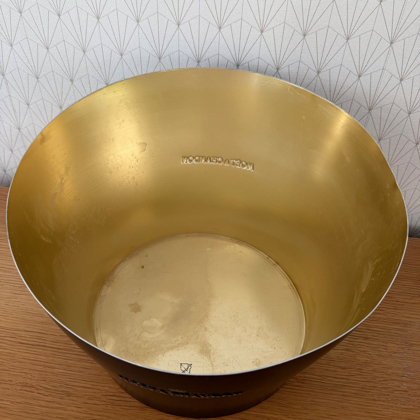 French Champagne Ice Bucket Black Metal Wine Cooler Moet chandon 04092611