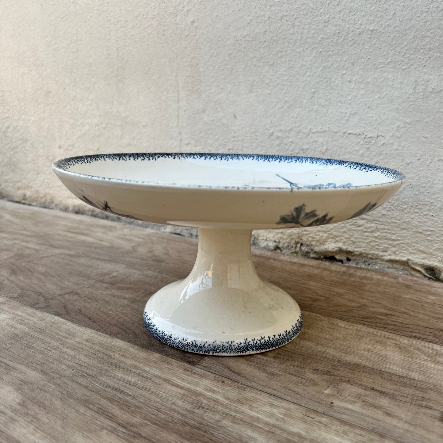 Vintage French Sarreguemines Compotier Groseilles Pattern Pedestal 12102418 Fleamarketfrance