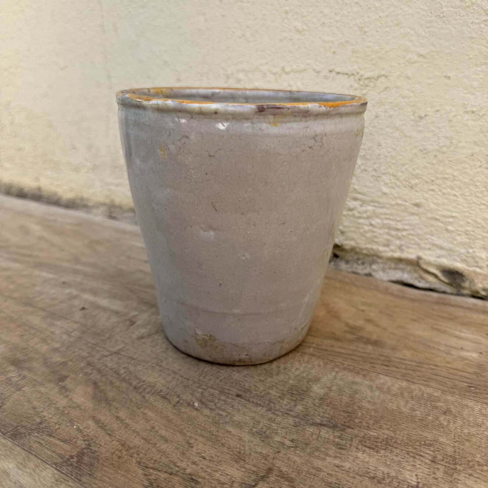 Antique Italian Confit Pot 19th Century Ceramic Food Jar 5.25" 1807242 Unbranded