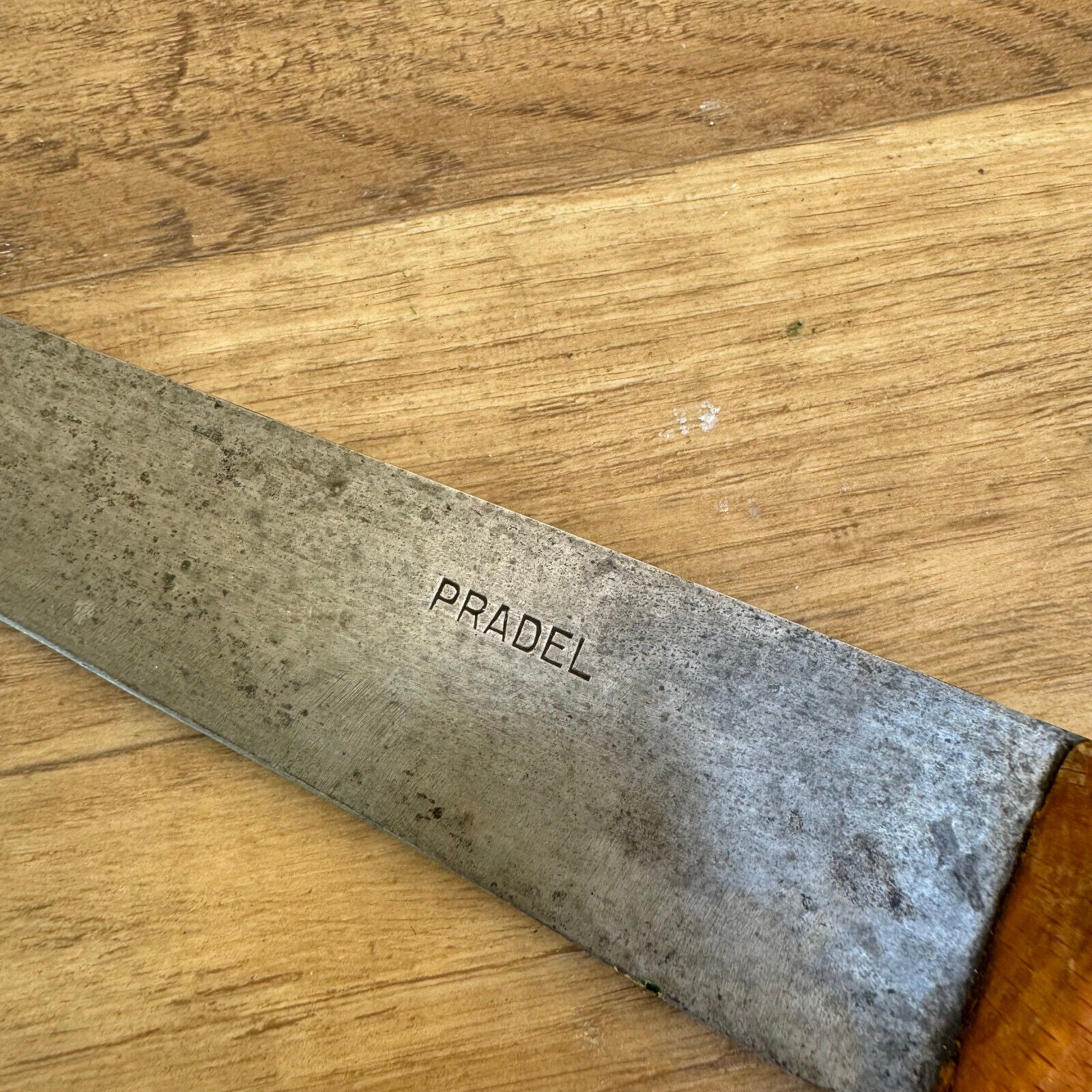 Large french vintage butcher kitchen knife from France meat 14 1/4" 04082416 - Fleamarketfrance