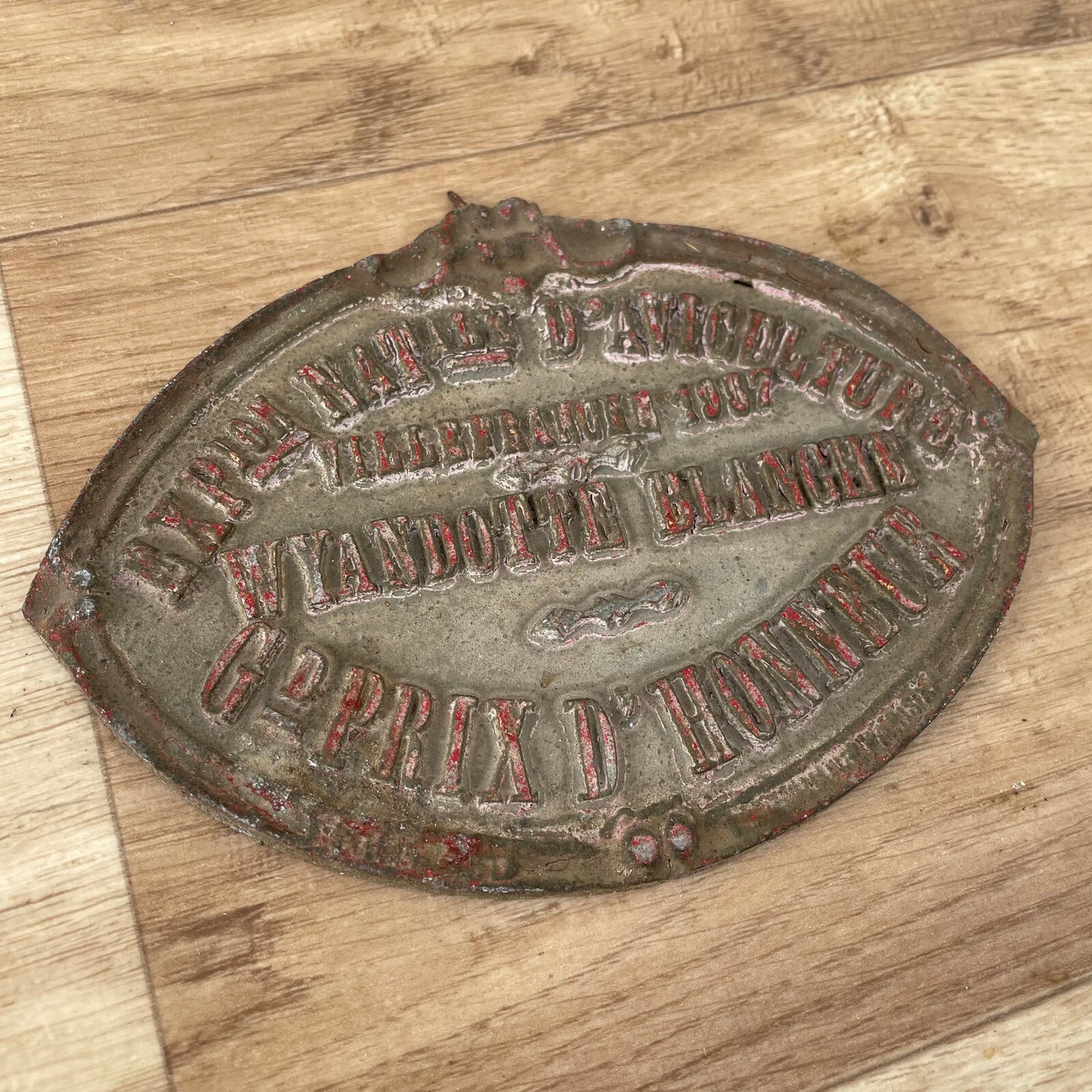 French Agricultural Trophy Plaque Wiandotte Blanche 1967 Award 1103252 Fleamarketfrance
