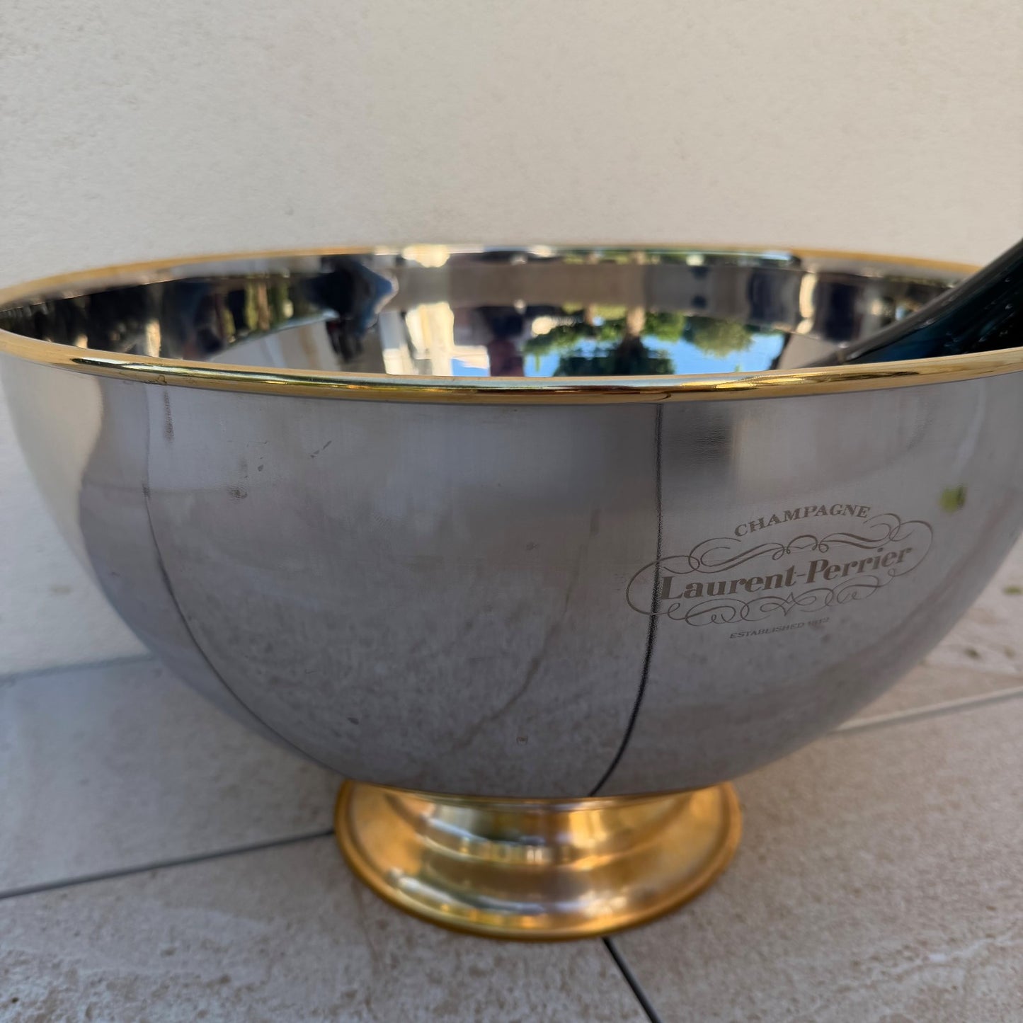 Laurent Perrier Champagne Ice Bucket French Stainless Steel Cooler 1506261 Laurent-Perrier