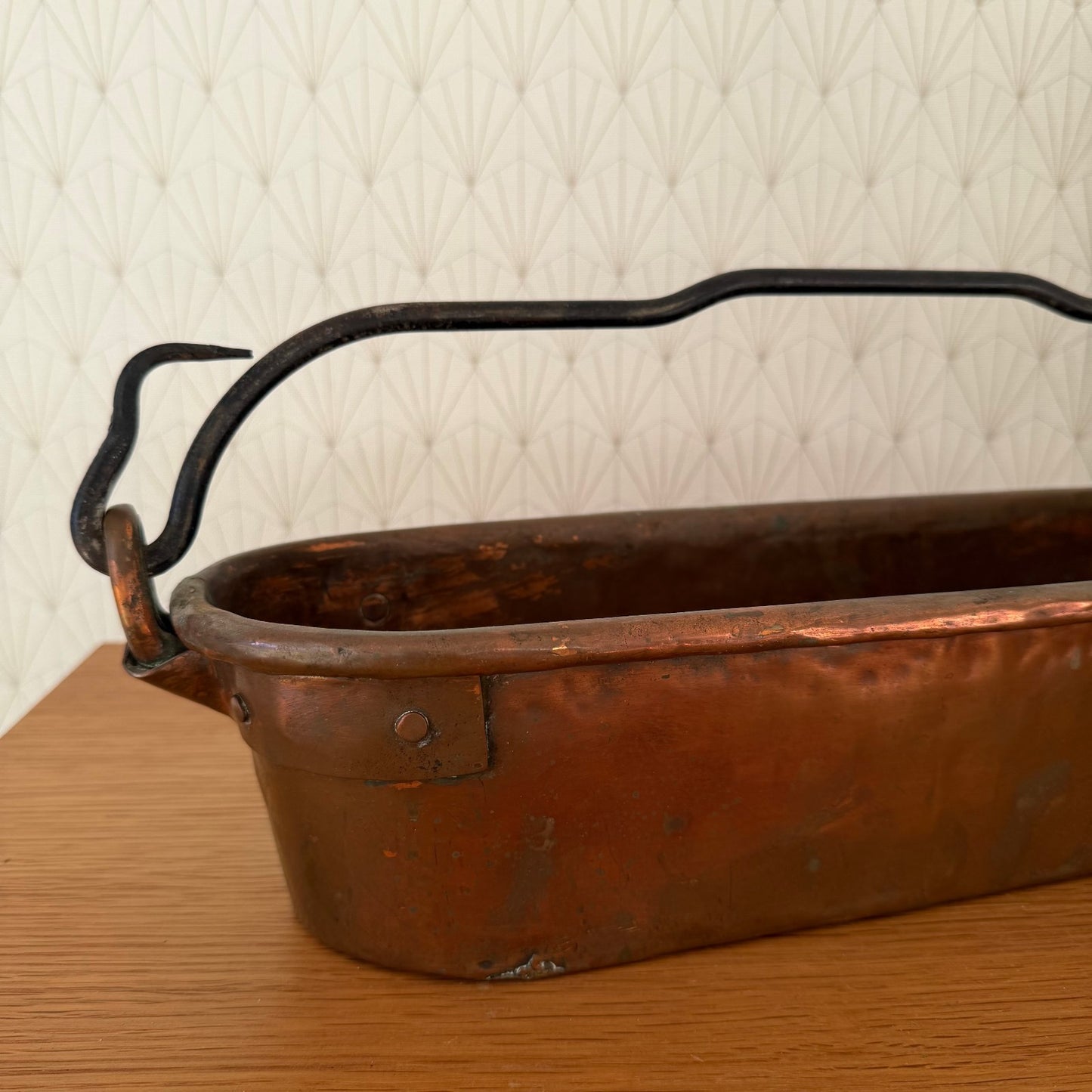 Antique French Copper Fish Kettle Poacher Steamer Kitchen Cookware 03022614 Fleamarketfrance