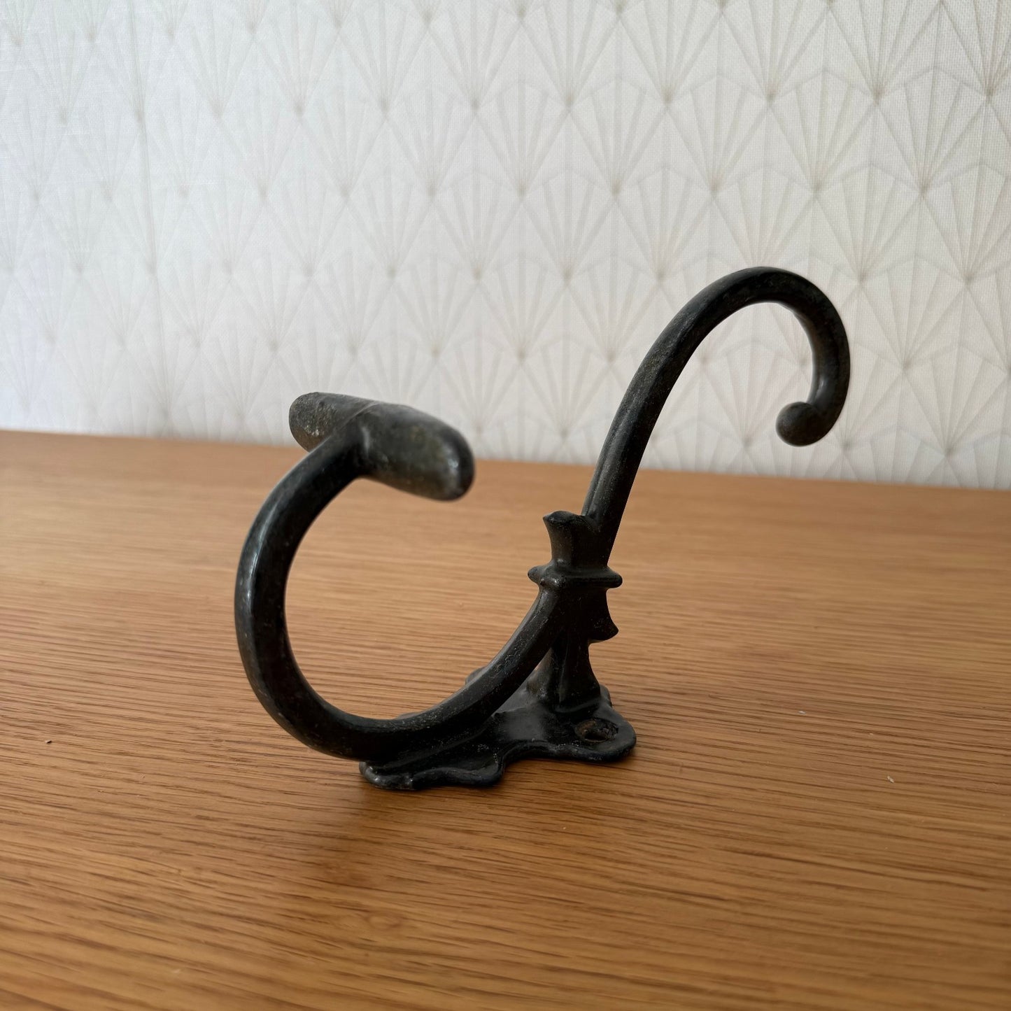 Antique French Iron Wall Hook Coat Hanger Vintage Metal 1930s 04072516 Unbranded