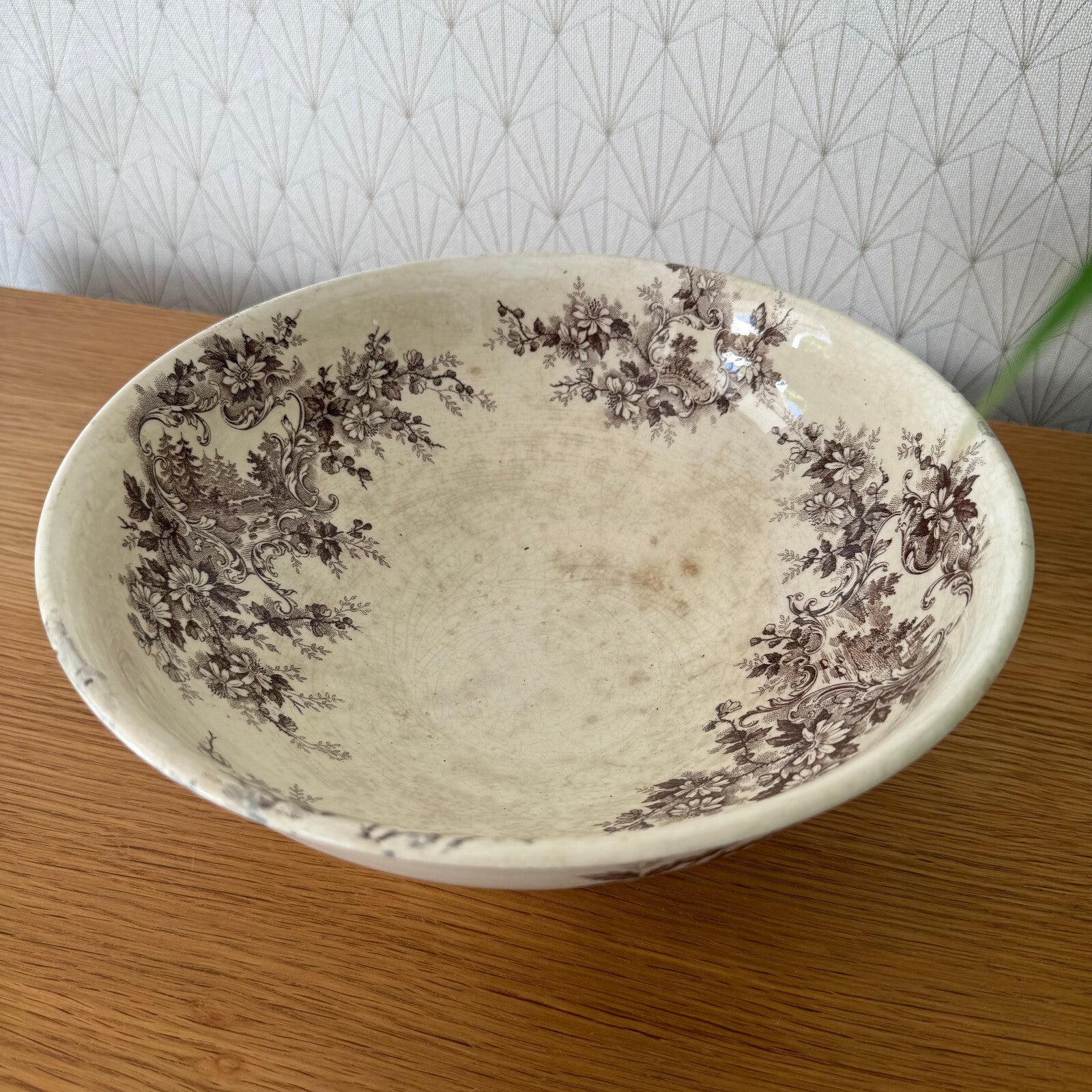 French fruits bowl compotier piedouche Pompadour Boulenger pedestal 0406259 Fleamarketfrance