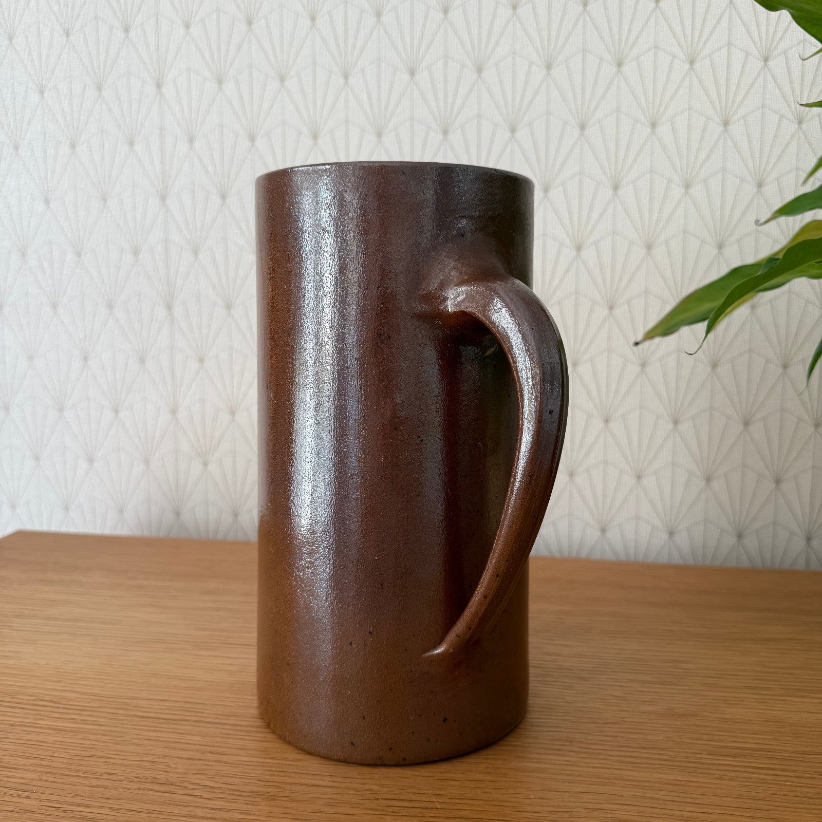 French Stoneware Pitcher Brown Ceramic Water Jug Vintage 9.75" 2608254 Fleamarketfrance : French vintage and antique decor