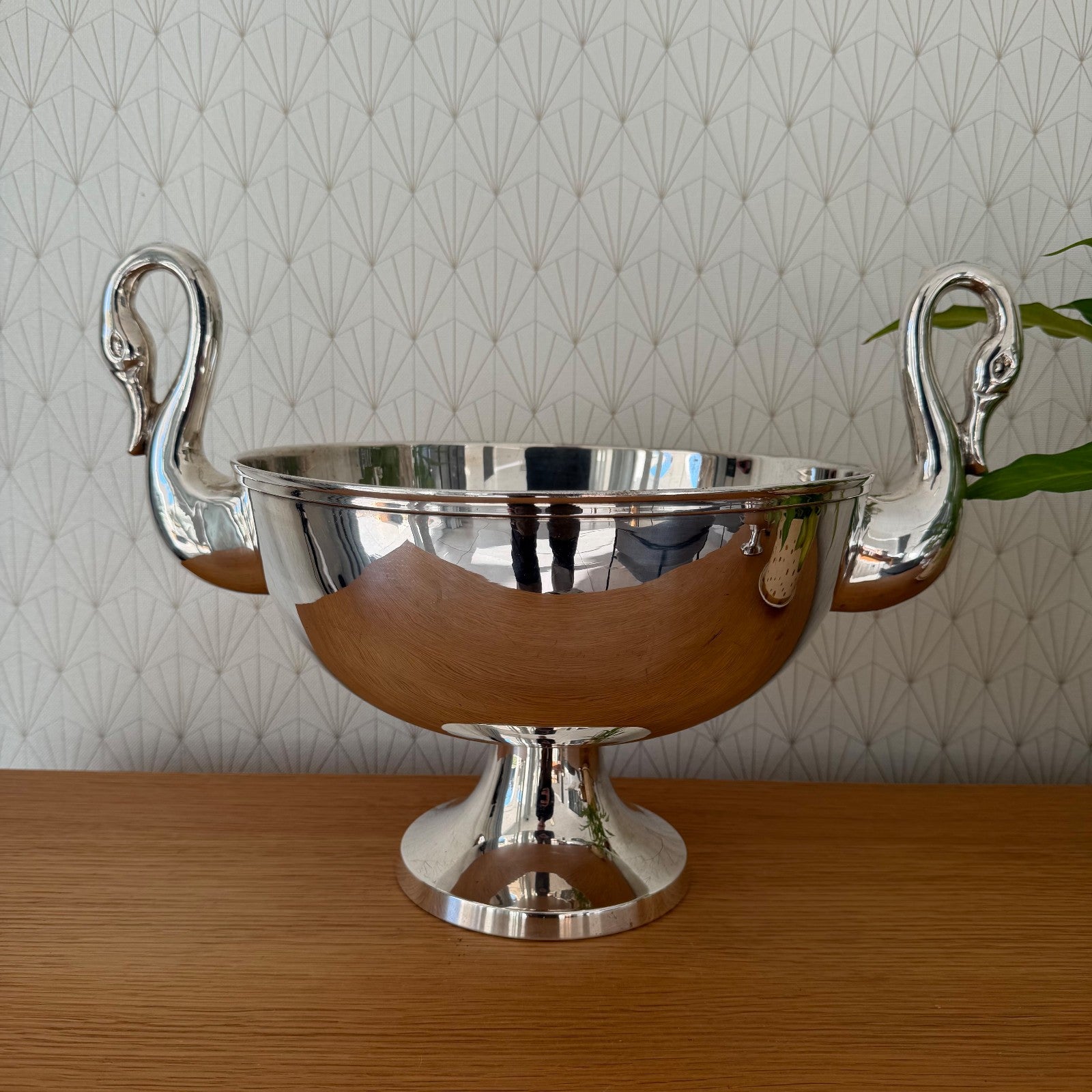 French Swan Champagne Bucket Silver Plated Ice Cooler Vintage 0202263 Fleamarketfrance