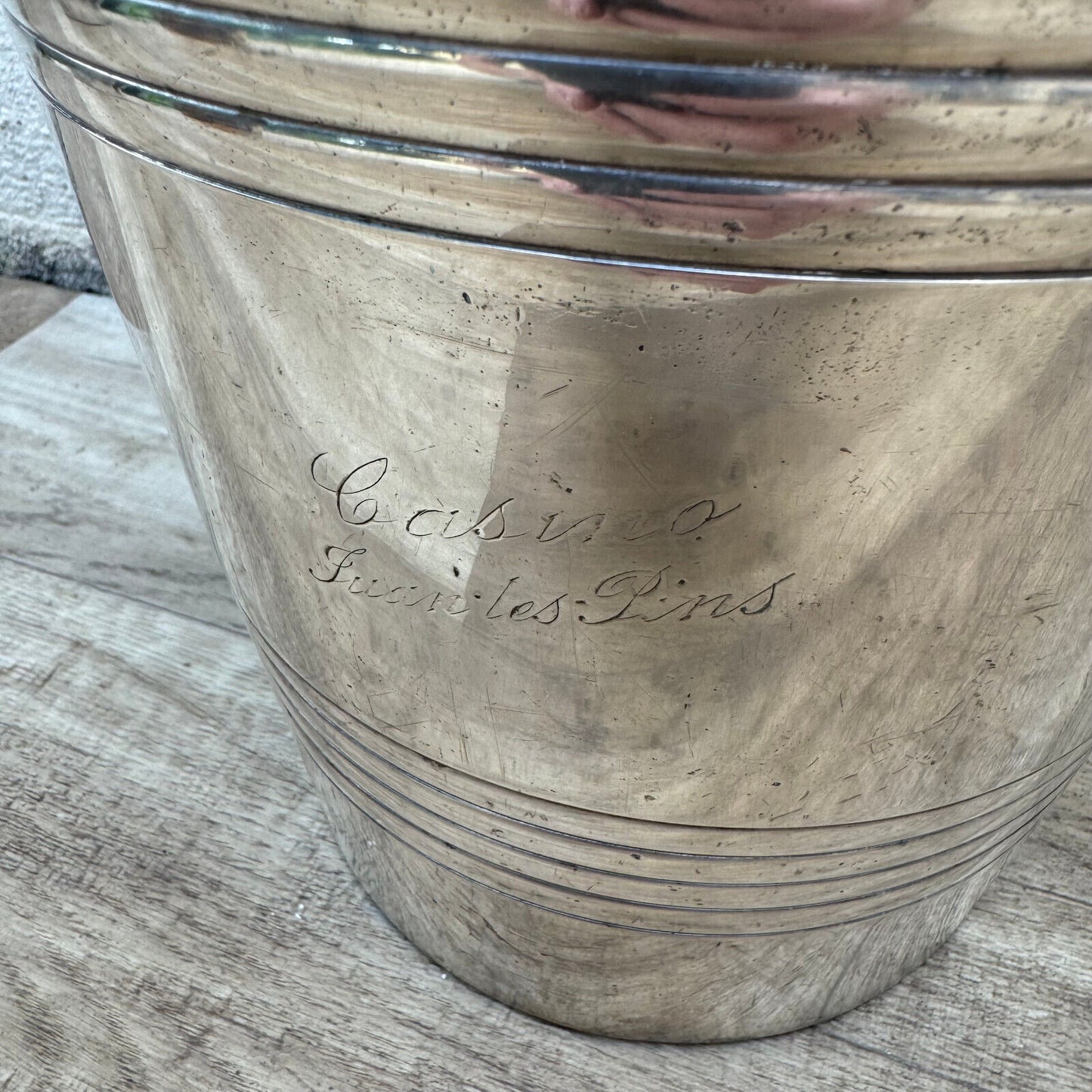 Vintage Champagne Silverplate Ice Bucket Casino Riviera 1012248 - Fleamarketfrance