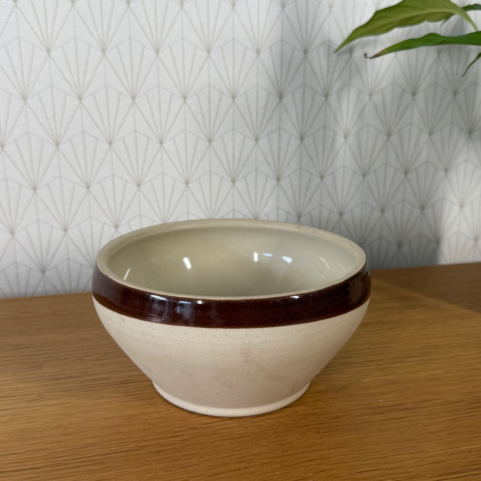 French Stoneware Bowl Vintage Mixing Salad Serving 7.5" 2201262 Fleamarketfrance : French vintage and antique decor