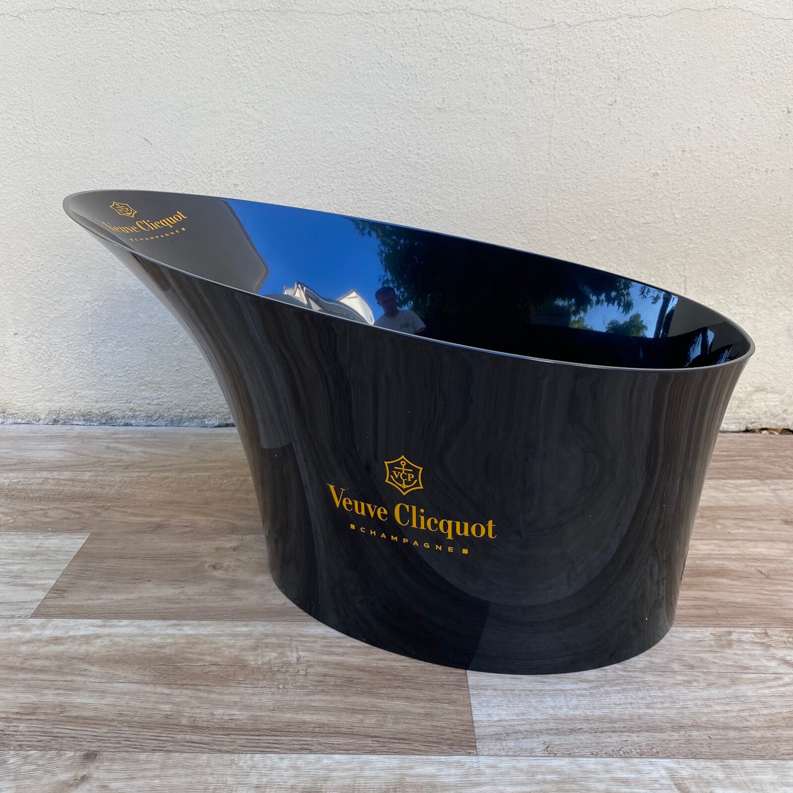 Vintage Veuve Clicquot Ice Bucket Black Champagne Cooler French 20102511 Veuve Clicquot