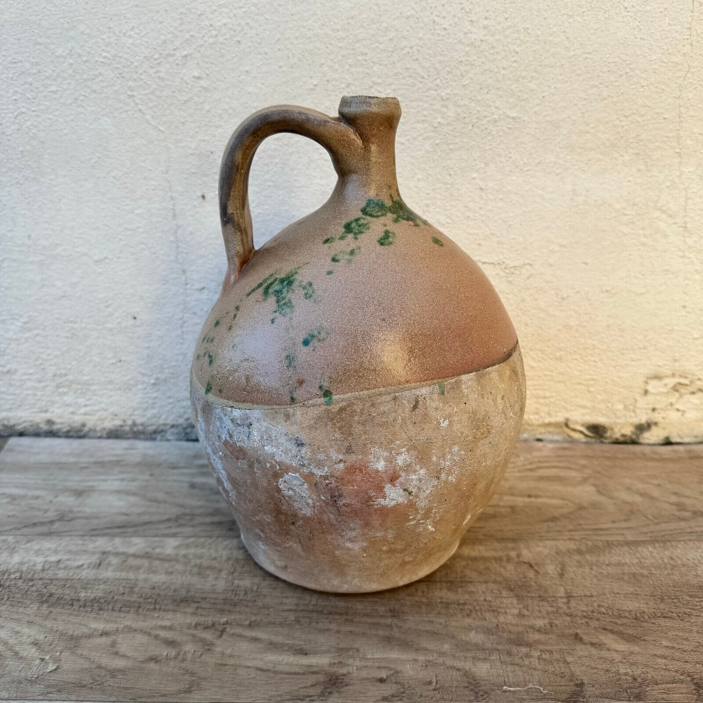 French vintage potery pitcher from France jug glazed 24102310 - Fleamarketfrance