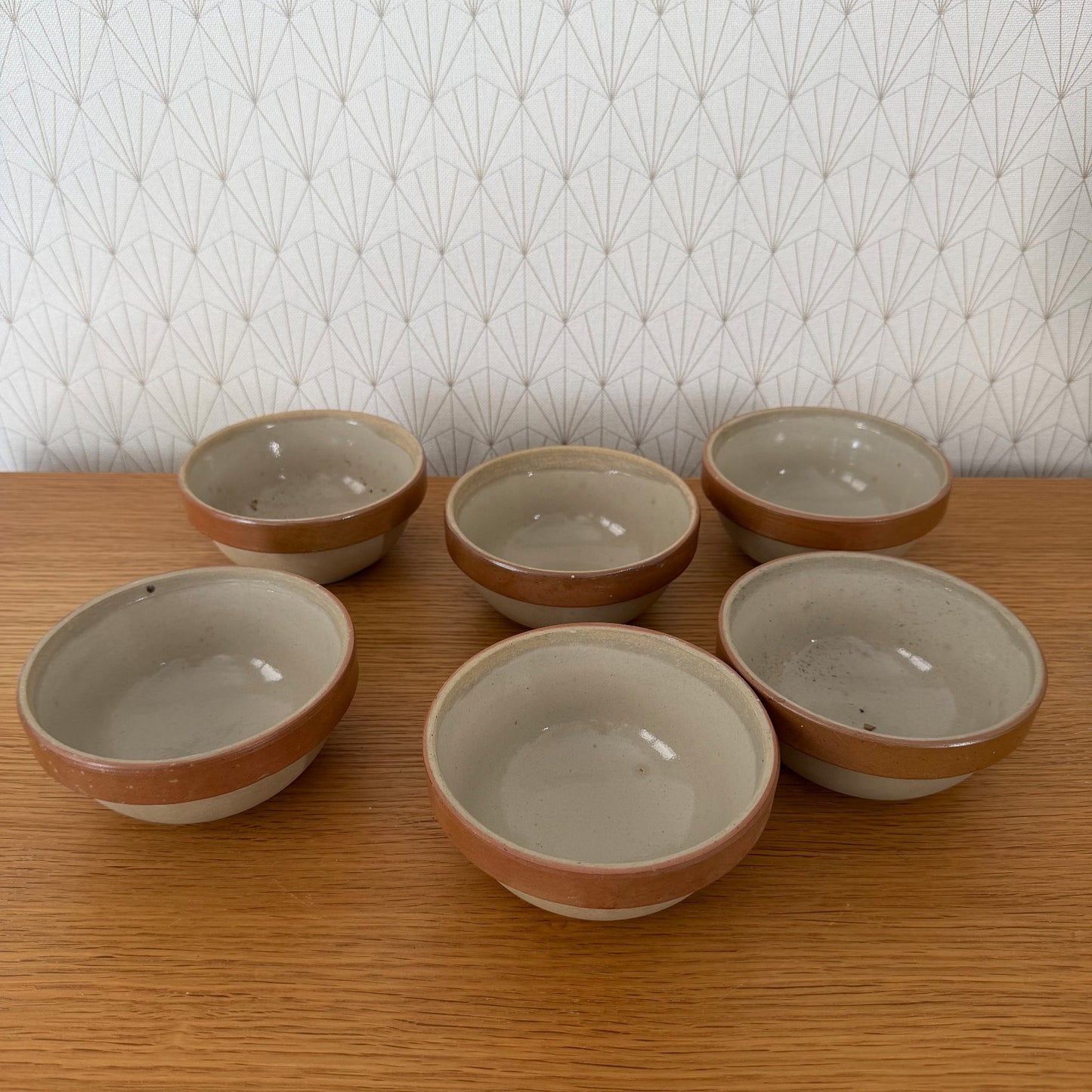 Vintage French Stoneware Mixing Bowl Salad Serving Provincial Set 6 1408269 Fleamarketfrance
