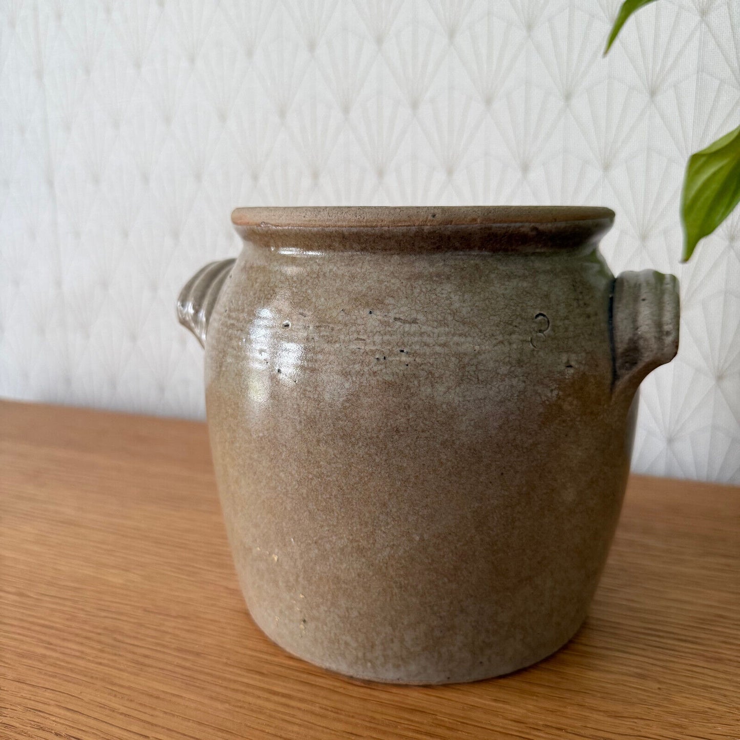 HANDMADE GLAZED STONEWARE ANTIQUE FRENCH CONFIT POT 2502254 - Fleamarketfrance