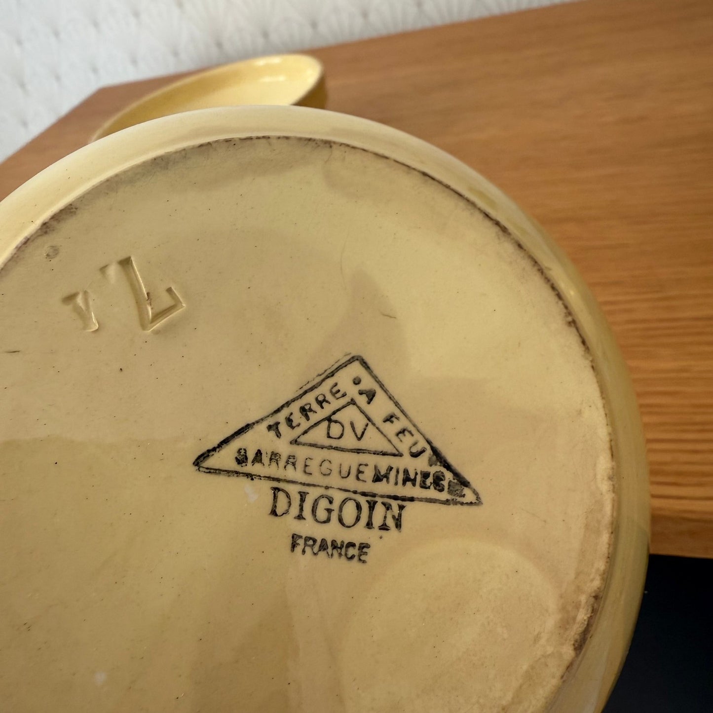 French Ceramic Terrine Sarreguemines Yellow Foie Gras Pot Vintage 23072512 Unmarked