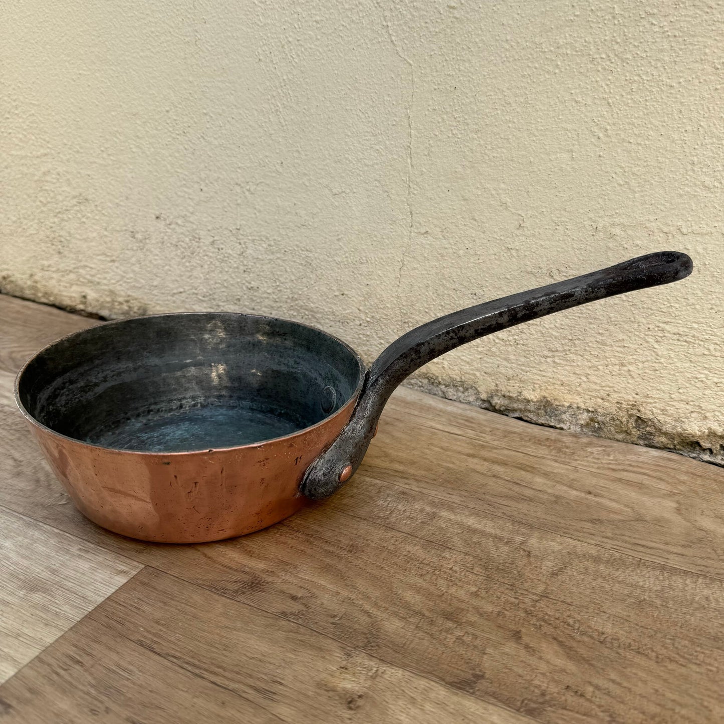 Antique French Copper Pan Tin Lined Windsor Style 19cm Restoration 2107242 Unbranded
